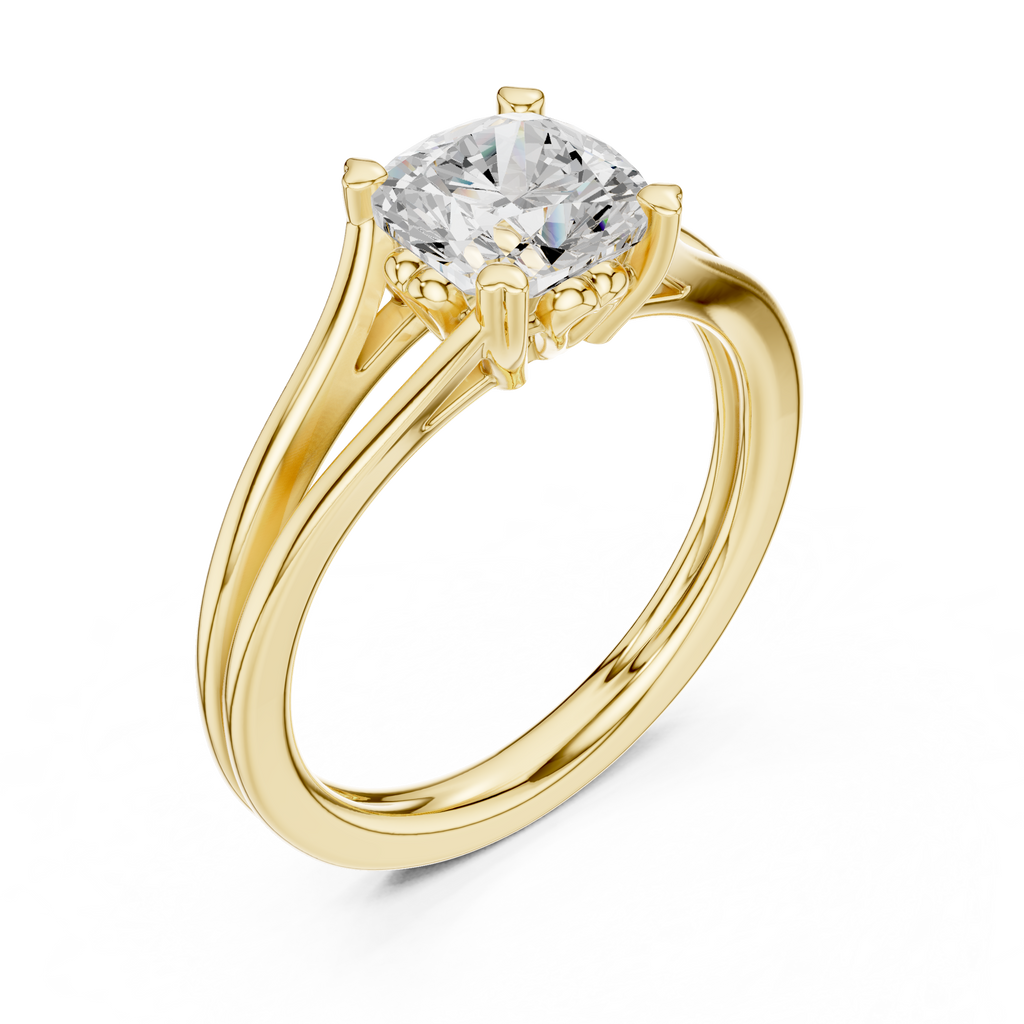 1.25 Carat Cushion Cut Lab-Grown Diamond Solitaire Ring in 14K / 18K Gold , VVS1 Clarity – SGL Certified