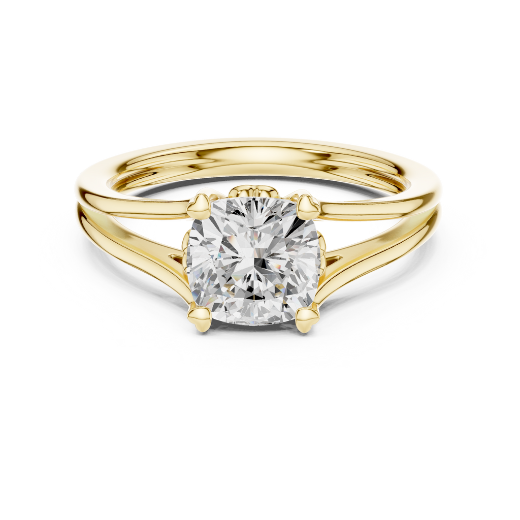 1.25 Carat Cushion Cut Lab-Grown Diamond Solitaire Ring in 14K / 18K Gold , VVS1 Clarity – SGL Certified