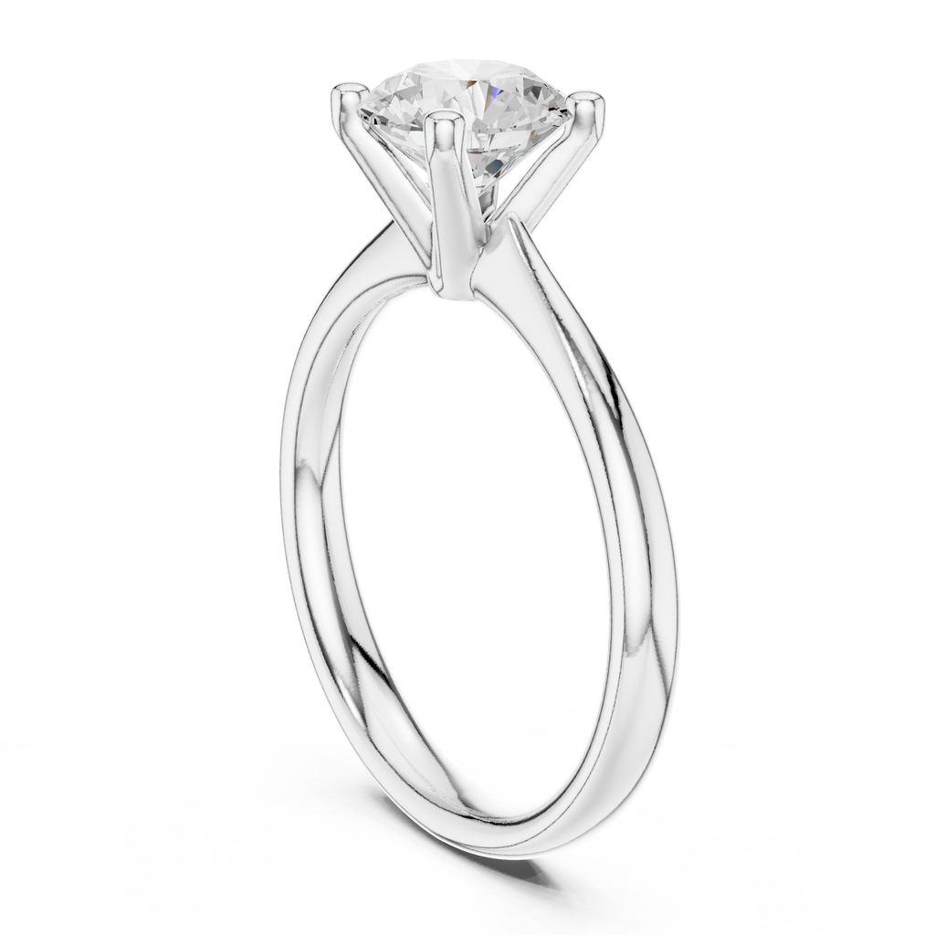 1 Carat Round Cut Lab-Grown Diamond Solitaire Ring in 14K / 18K Gold , VVS1 Clarity – SGL Certified