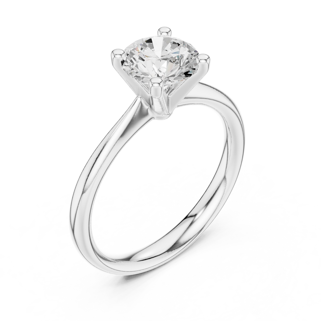 1 Carat Round Cut Lab-Grown Diamond Solitaire Ring in 14K / 18K Gold , VVS1 Clarity – SGL Certified