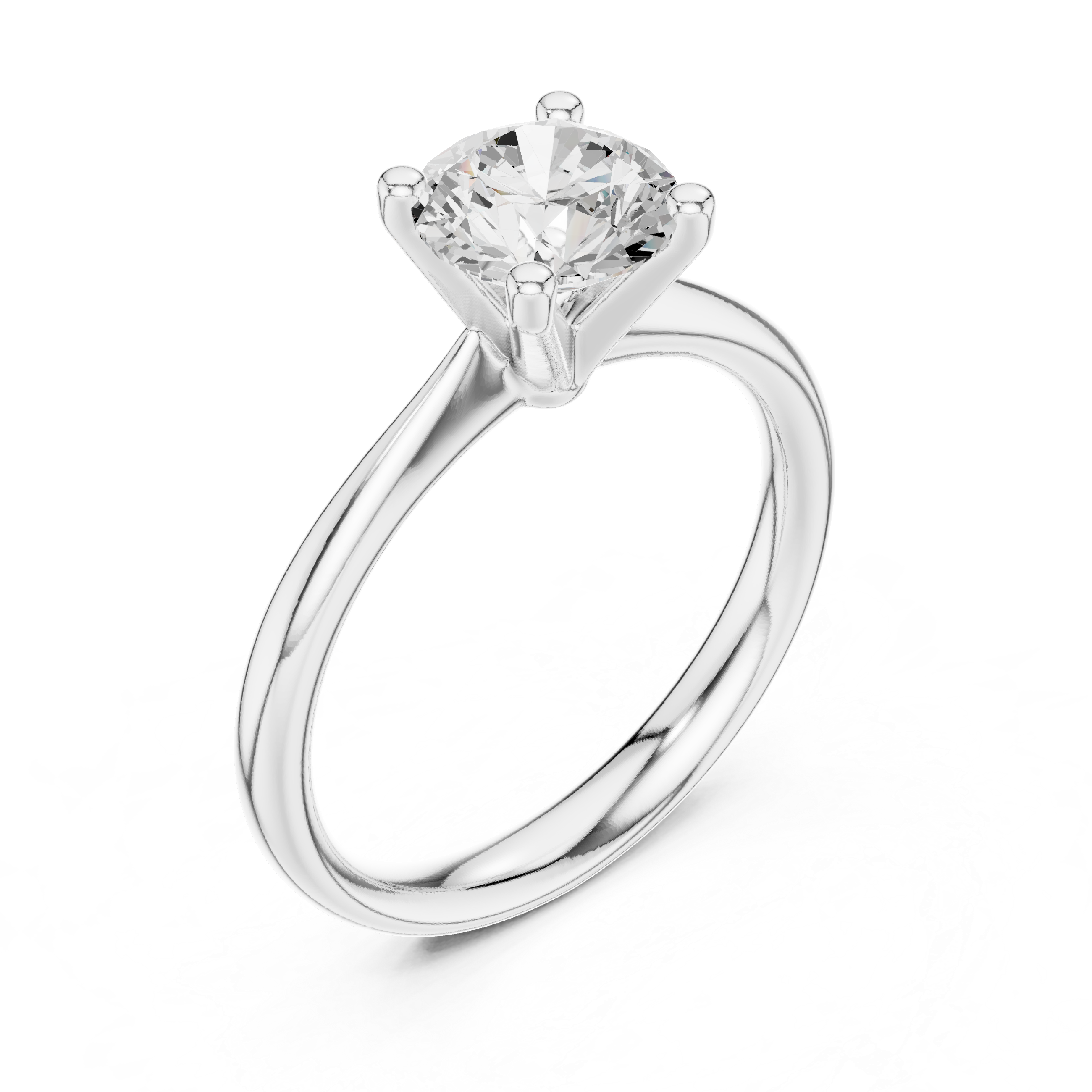 1 Carat Round Cut Lab-Grown Diamond Solitaire Ring in 14K / 18K Gold , VVS1 Clarity – SGL Certified