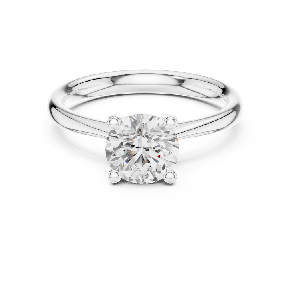 1 Carat Round Cut Lab-Grown Diamond Solitaire Ring in 14K / 18K Gold , VVS1 Clarity – SGL Certified