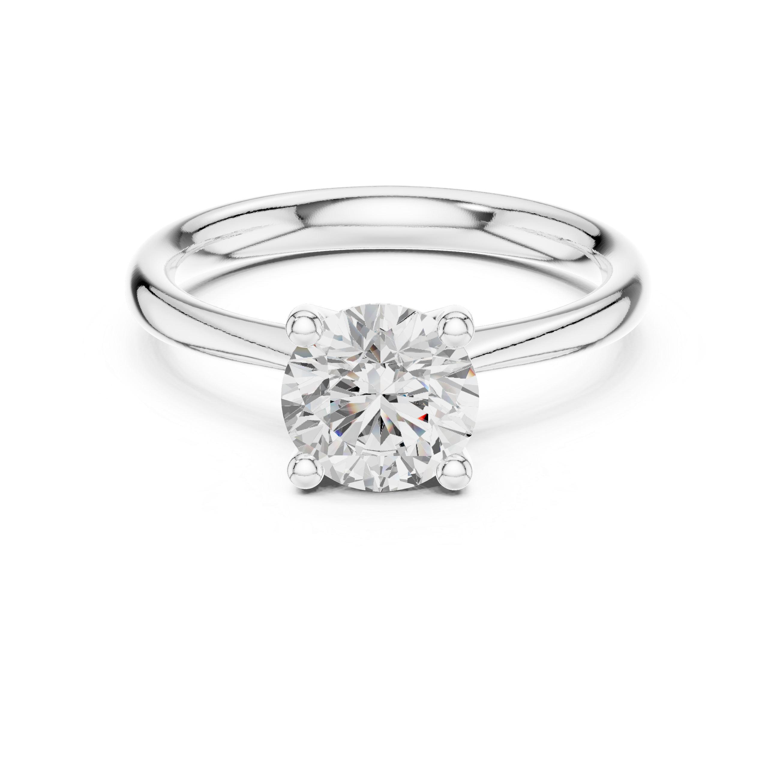 1 Carat Round Cut Lab-Grown Diamond Solitaire Ring in 14K / 18K Gold , VVS1 Clarity – SGL Certified