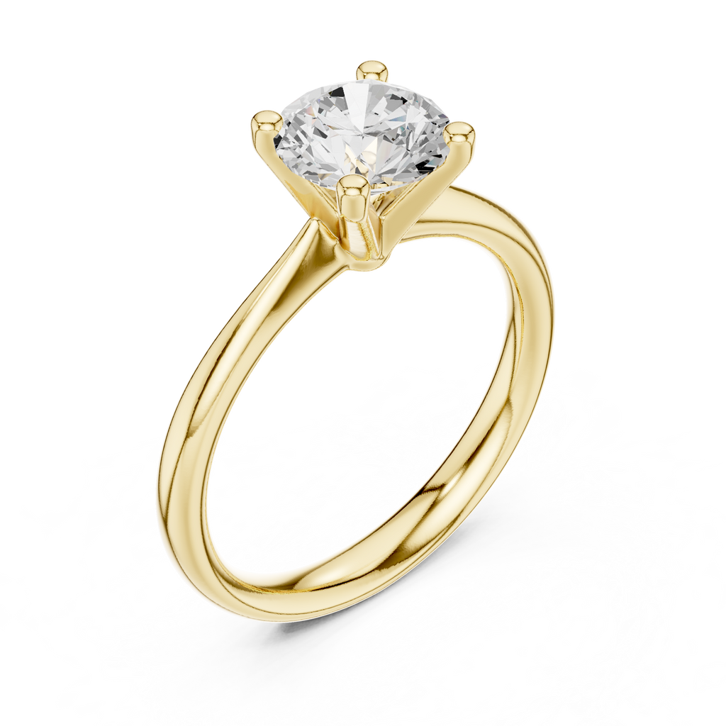 1 Carat Round Cut Lab-Grown Diamond Solitaire Ring in 14K / 18K Gold , VVS1 Clarity – SGL Certified
