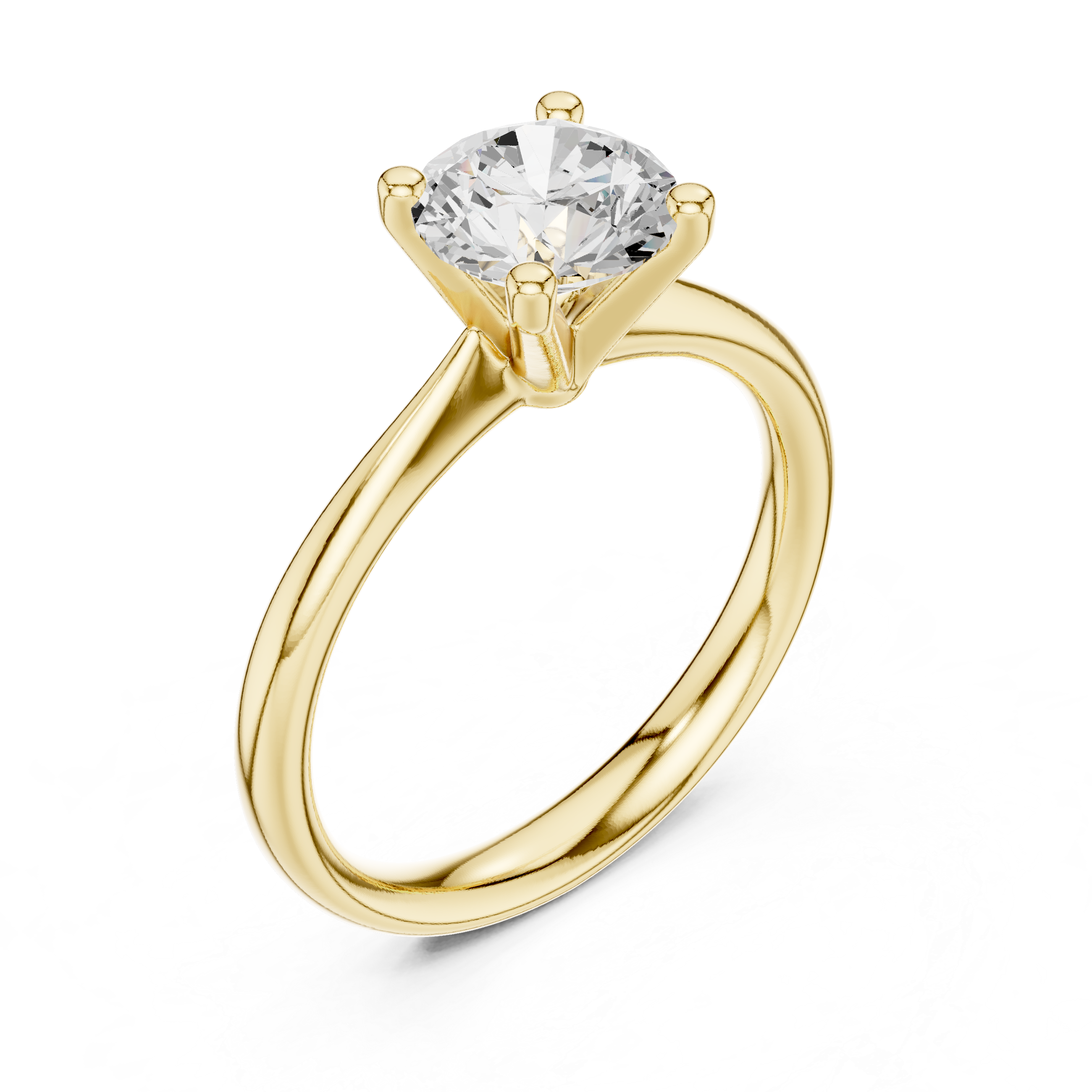 1 Carat Round Cut Lab-Grown Diamond Solitaire Ring in 14K / 18K Gold , VVS1 Clarity – SGL Certified