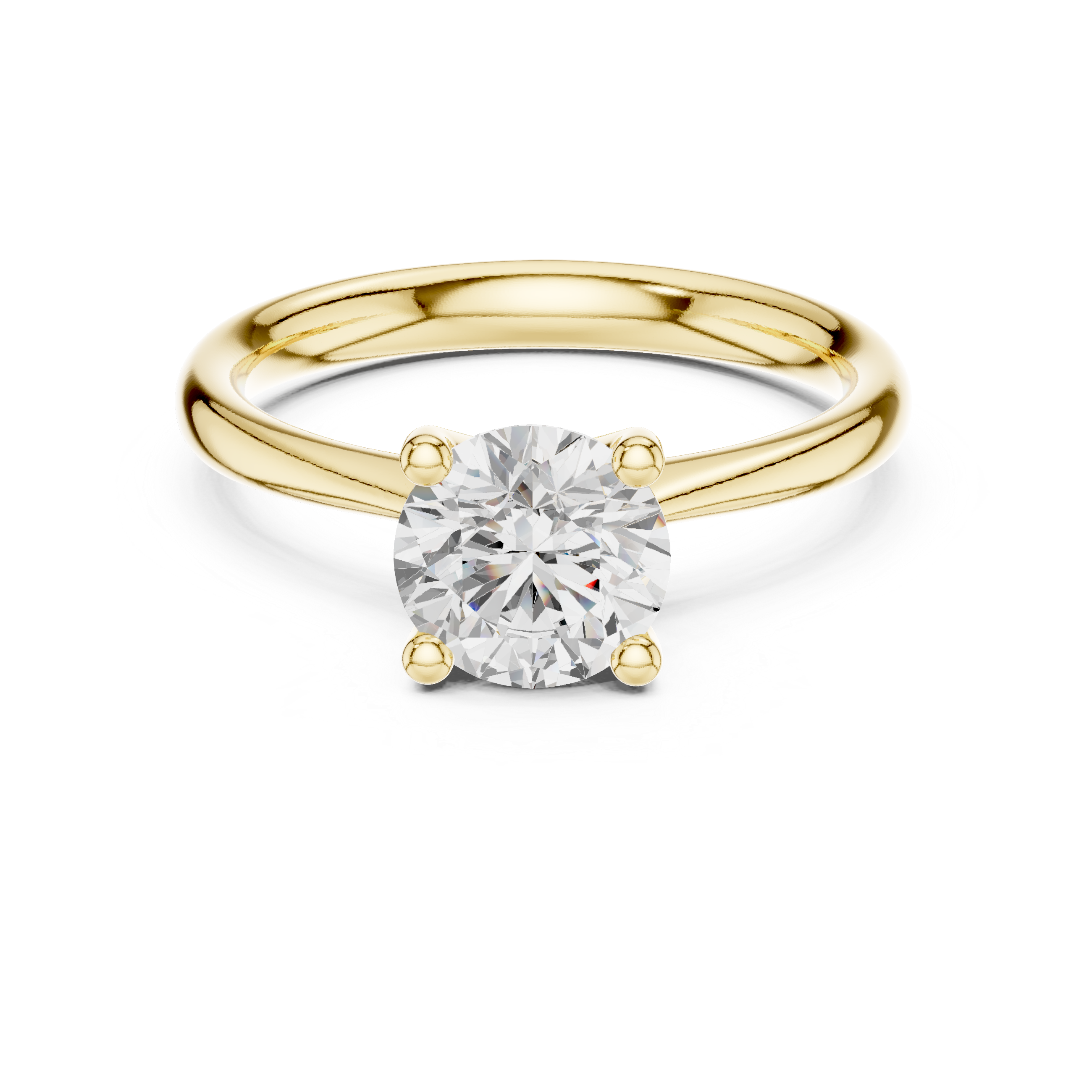 1 Carat Round Cut Lab-Grown Diamond Solitaire Ring in 14K / 18K Gold , VVS1 Clarity – SGL Certified