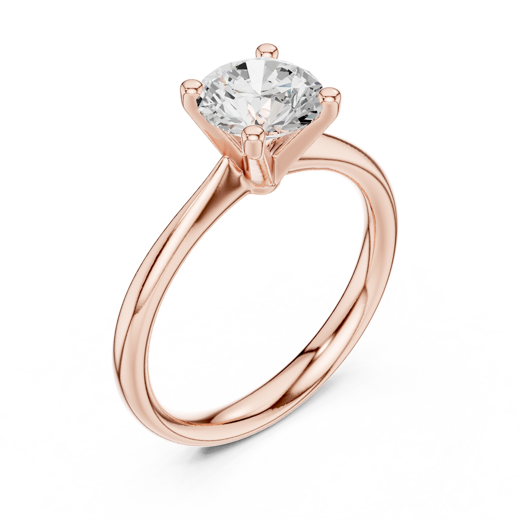 1 Carat Round Cut Lab-Grown Diamond Solitaire Ring in 14K / 18K Gold , VVS1 Clarity – SGL Certified
