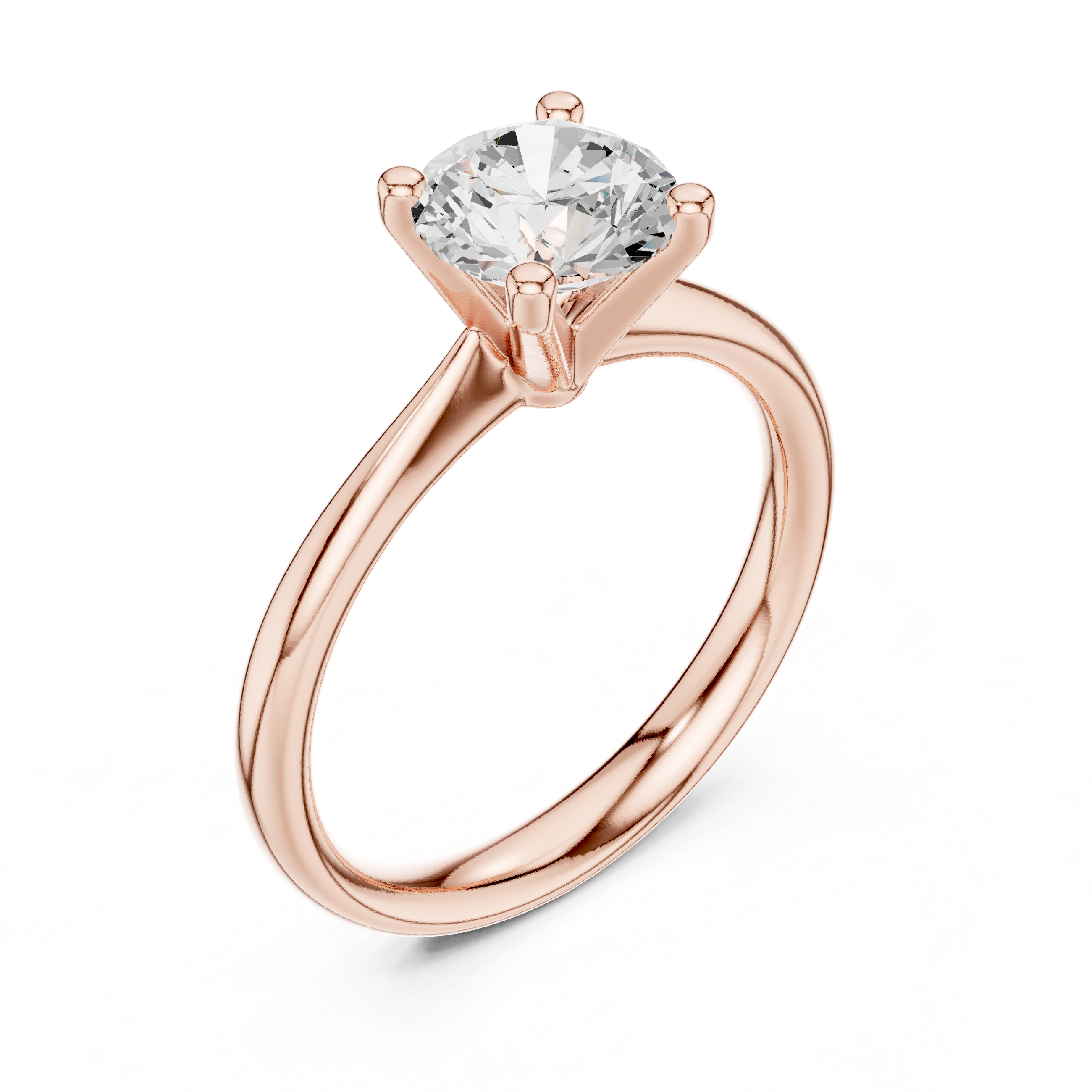 1 Carat Round Cut Lab-Grown Diamond Solitaire Ring in 14K / 18K Gold , VVS1 Clarity – SGL Certified