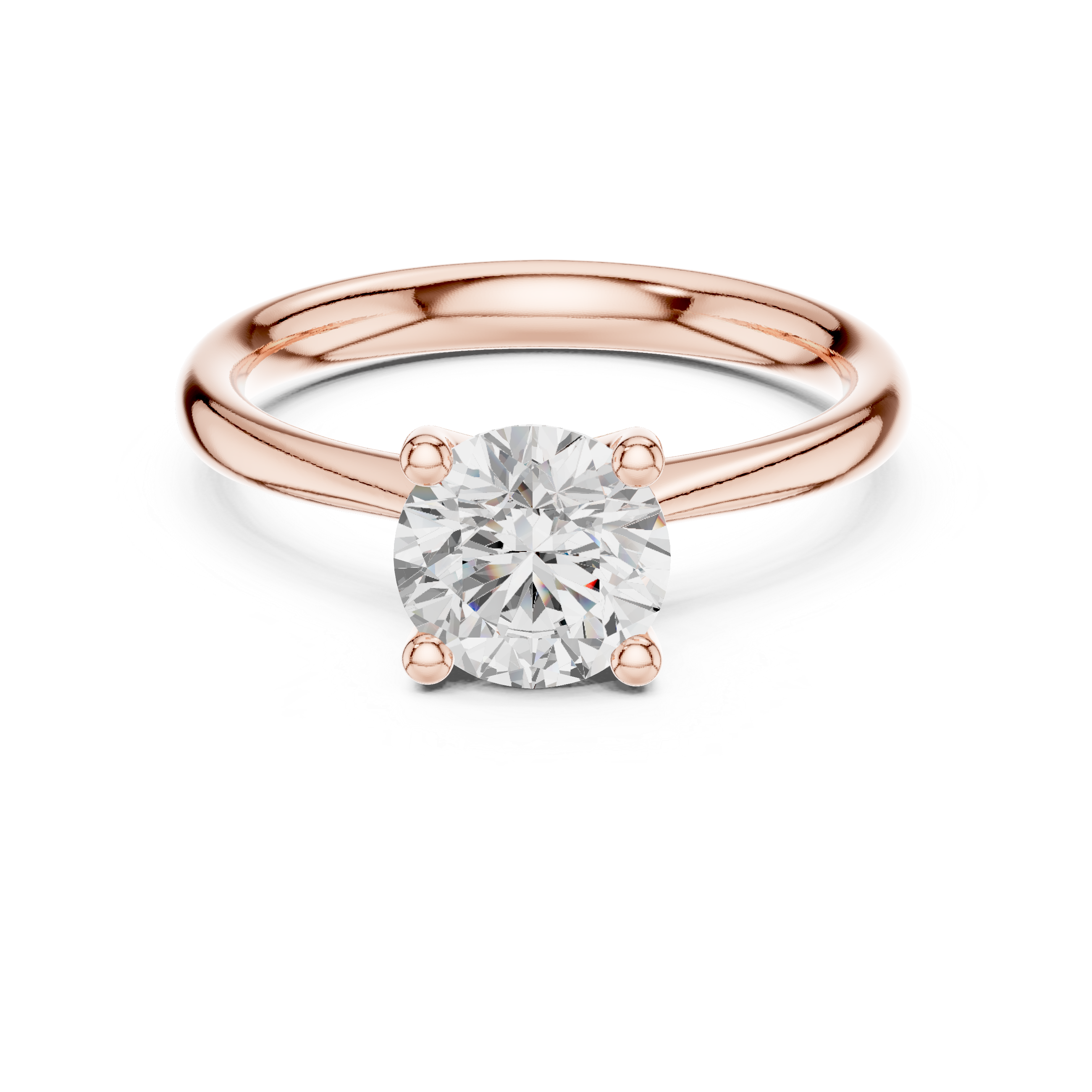 1 Carat Round Cut Lab-Grown Diamond Solitaire Ring in 14K / 18K Gold , VVS1 Clarity – SGL Certified