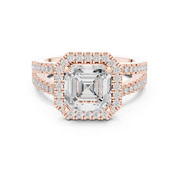 2.50 Carat Asscher Cut Lab-Grown Diamond Solitaire Engagement Ring