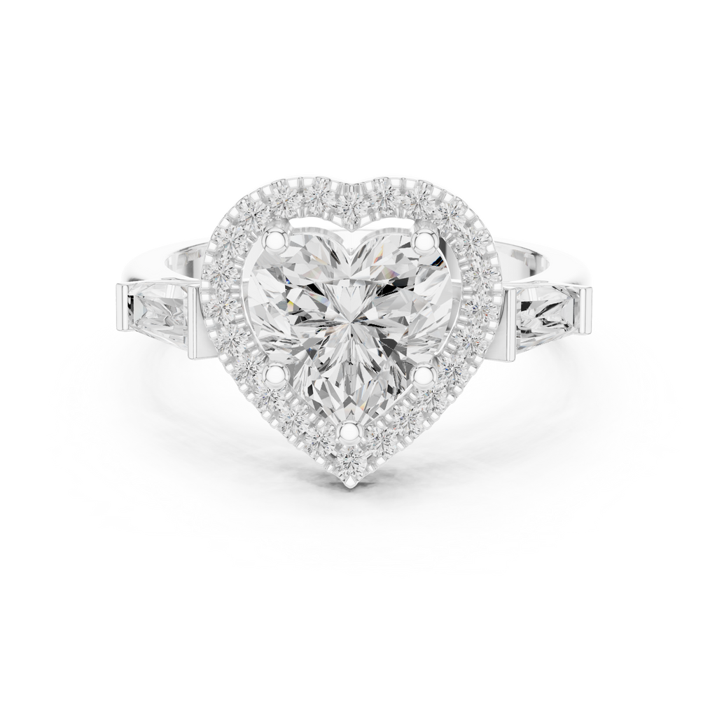 2.90 Carat Heart Cut Lab-Grown Diamond Solitaire Ring in 14K / 18K Gold , VVS1 Clarity – SGL Certified