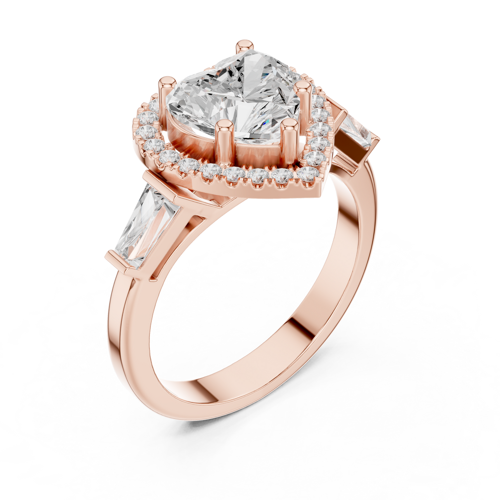 2.90 Carat Heart Cut Lab-Grown Diamond Solitaire Ring in 14K / 18K Gold , VVS1 Clarity – SGL Certified