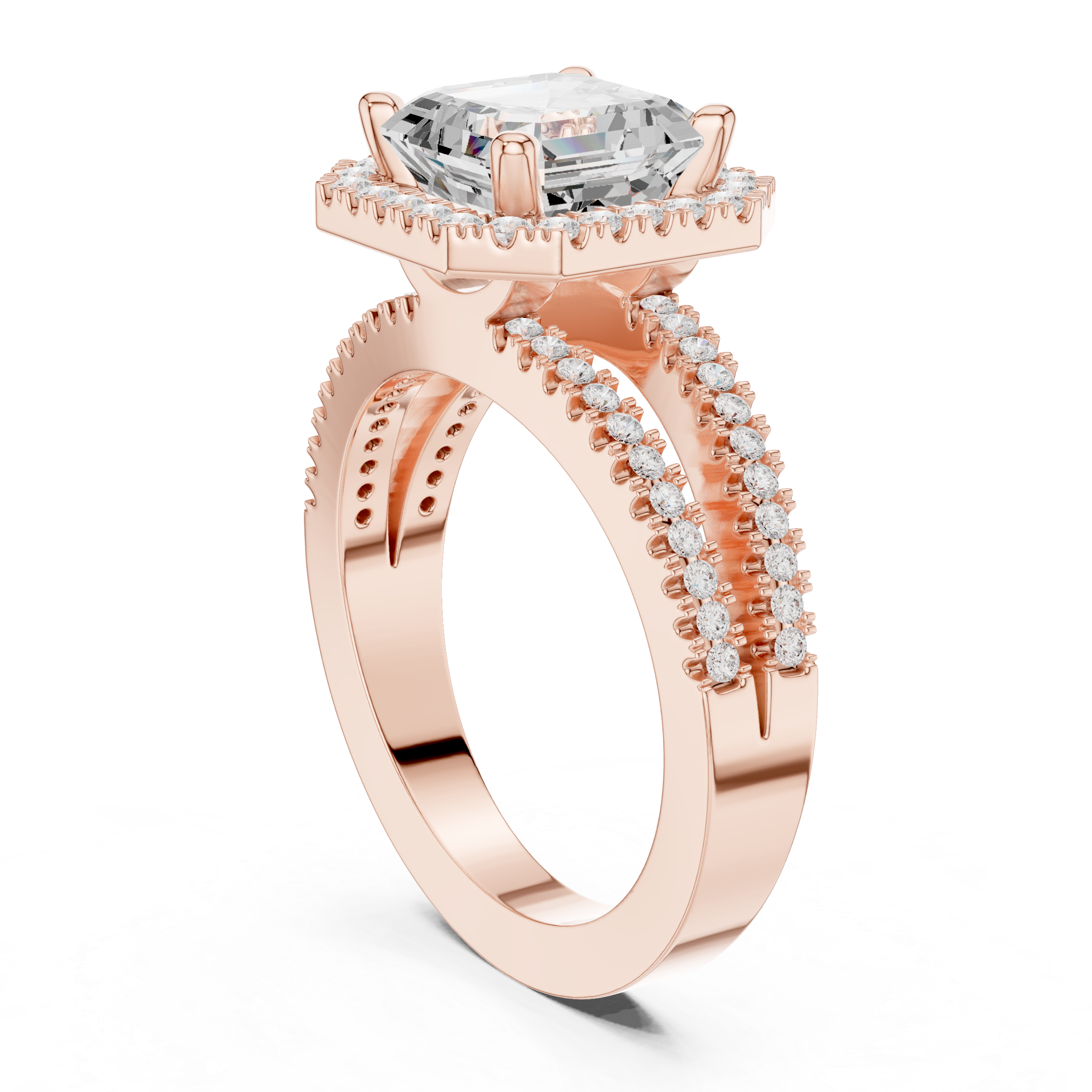 2.50 Carat Asscher Cut Lab-Grown Diamond Solitaire Engagement Ring