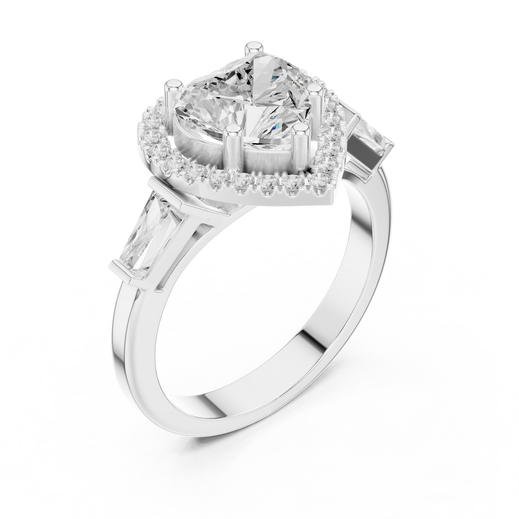 2.90 Carat Heart Cut Lab-Grown Diamond Solitaire Ring in 14K / 18K Gold , VVS1 Clarity – SGL Certified
