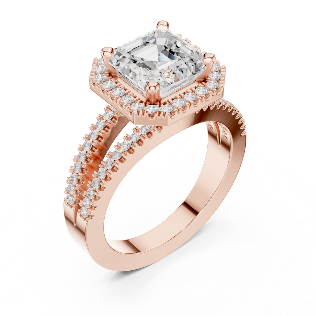 2.50 Carat Asscher Cut Lab-Grown Diamond Solitaire Engagement Ring