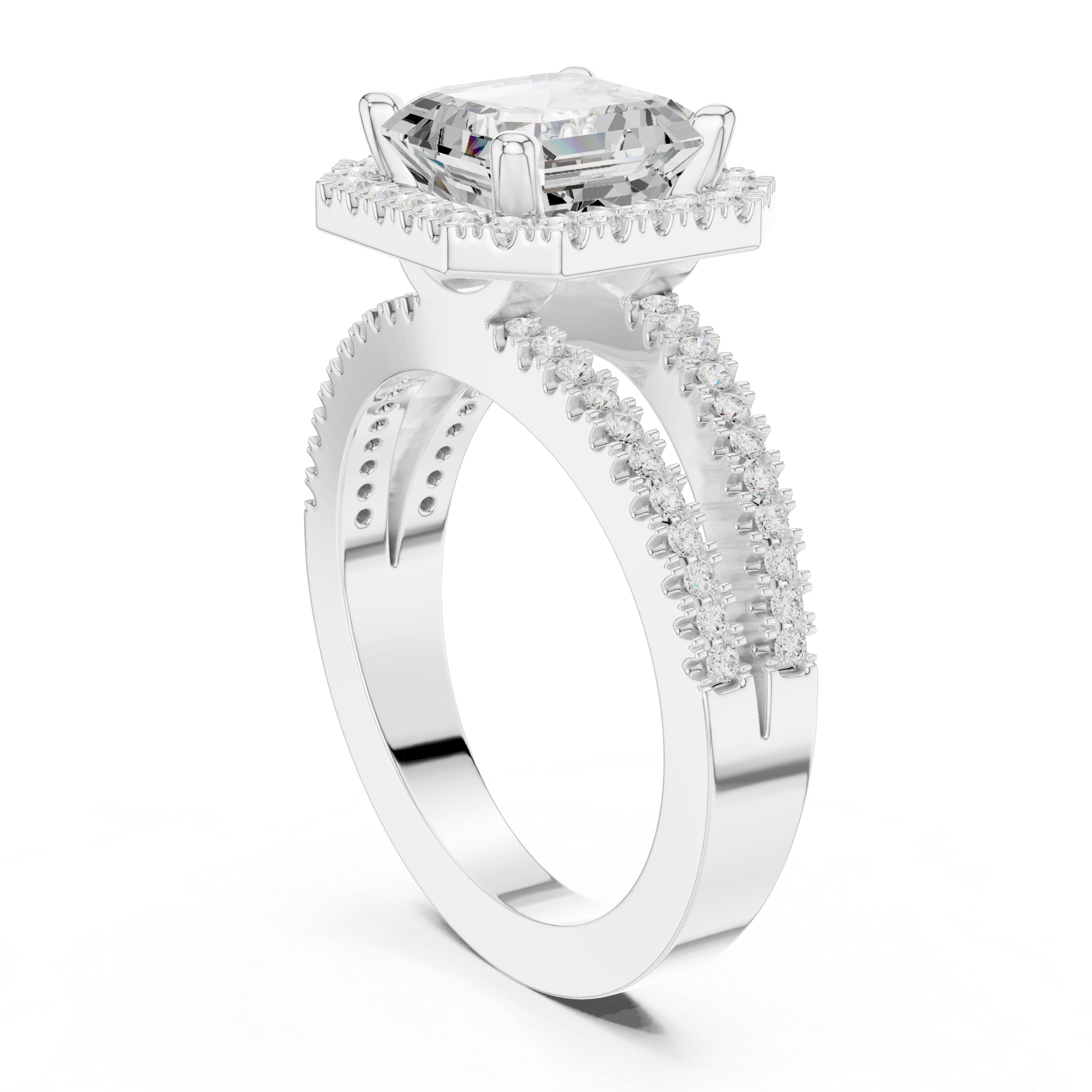 2.50 Carat Asscher Cut Lab-Grown Diamond Solitaire Engagement Ring