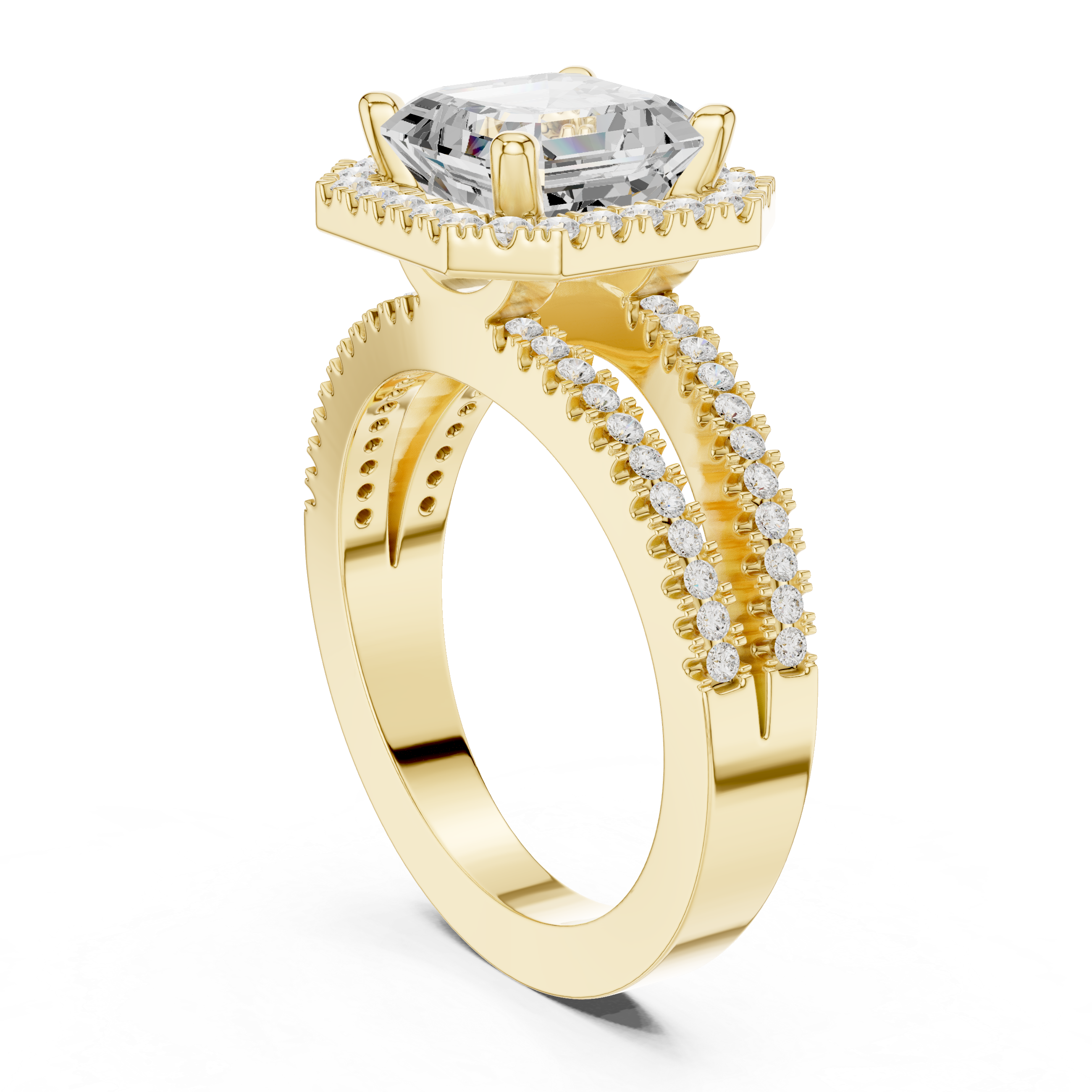 2.50 Carat Asscher Cut Lab-Grown Diamond Solitaire Engagement Ring