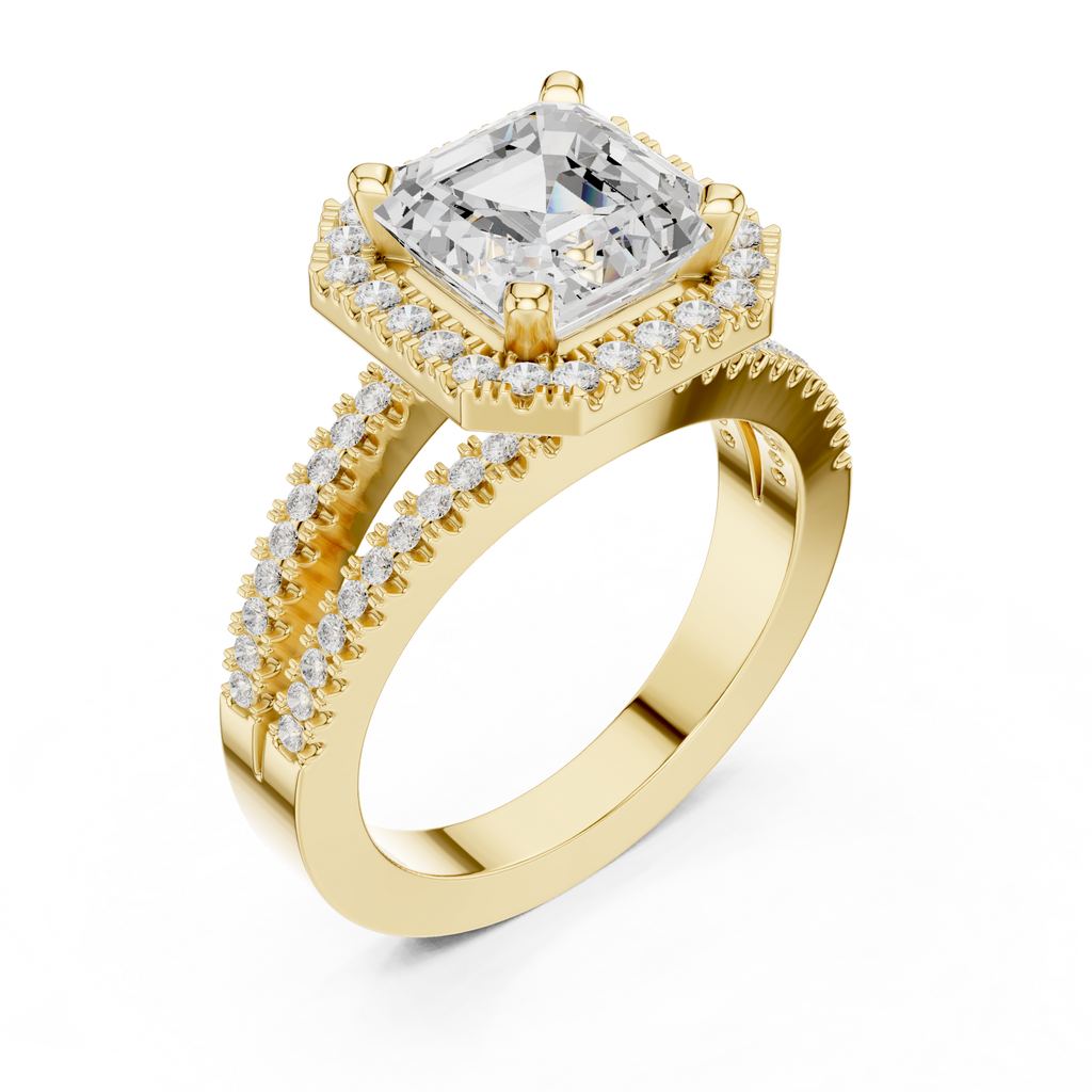 2.50 Carat Asscher Cut Lab-Grown Diamond Solitaire Engagement Ring
