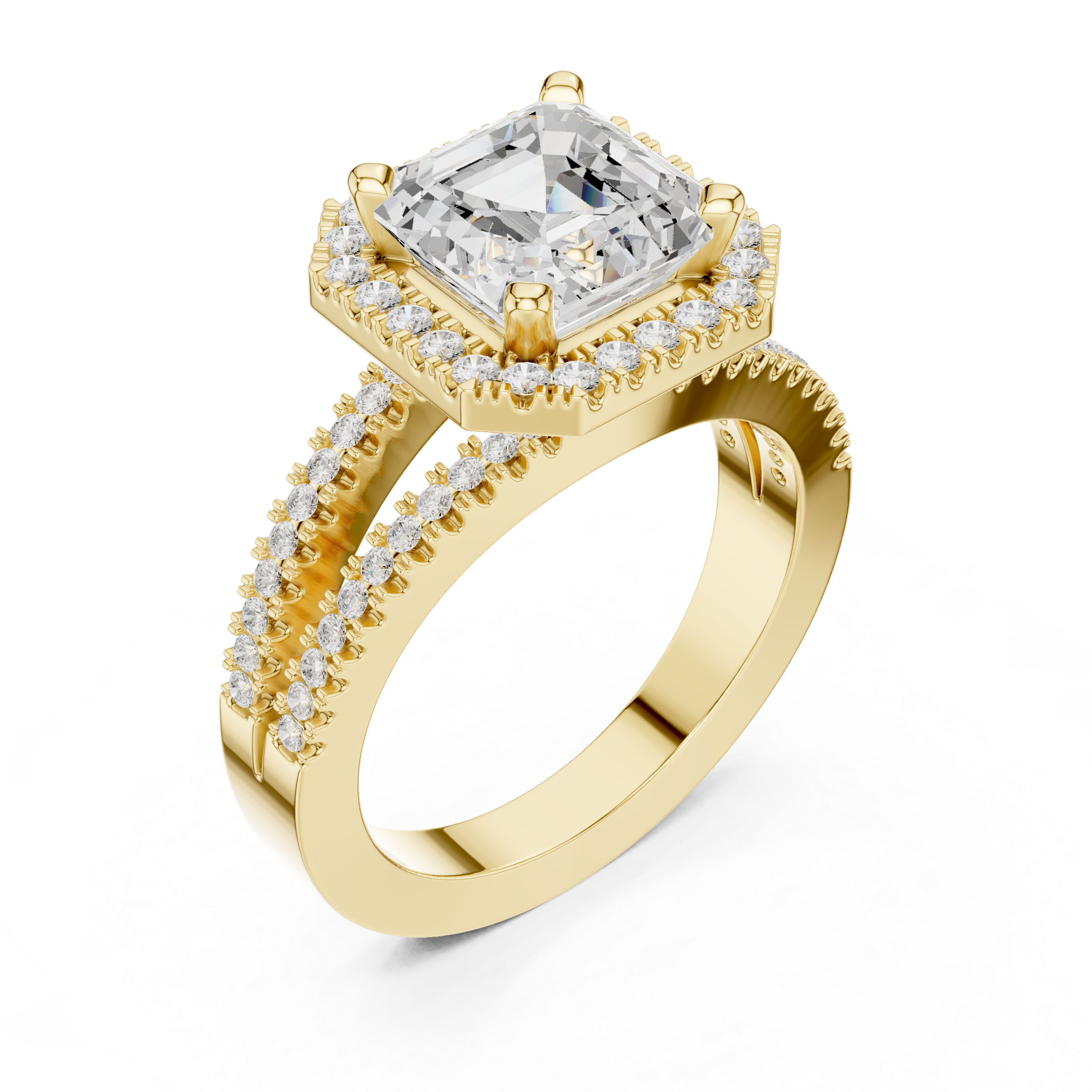 2.50 Carat Asscher Cut Lab-Grown Diamond Solitaire Engagement Ring