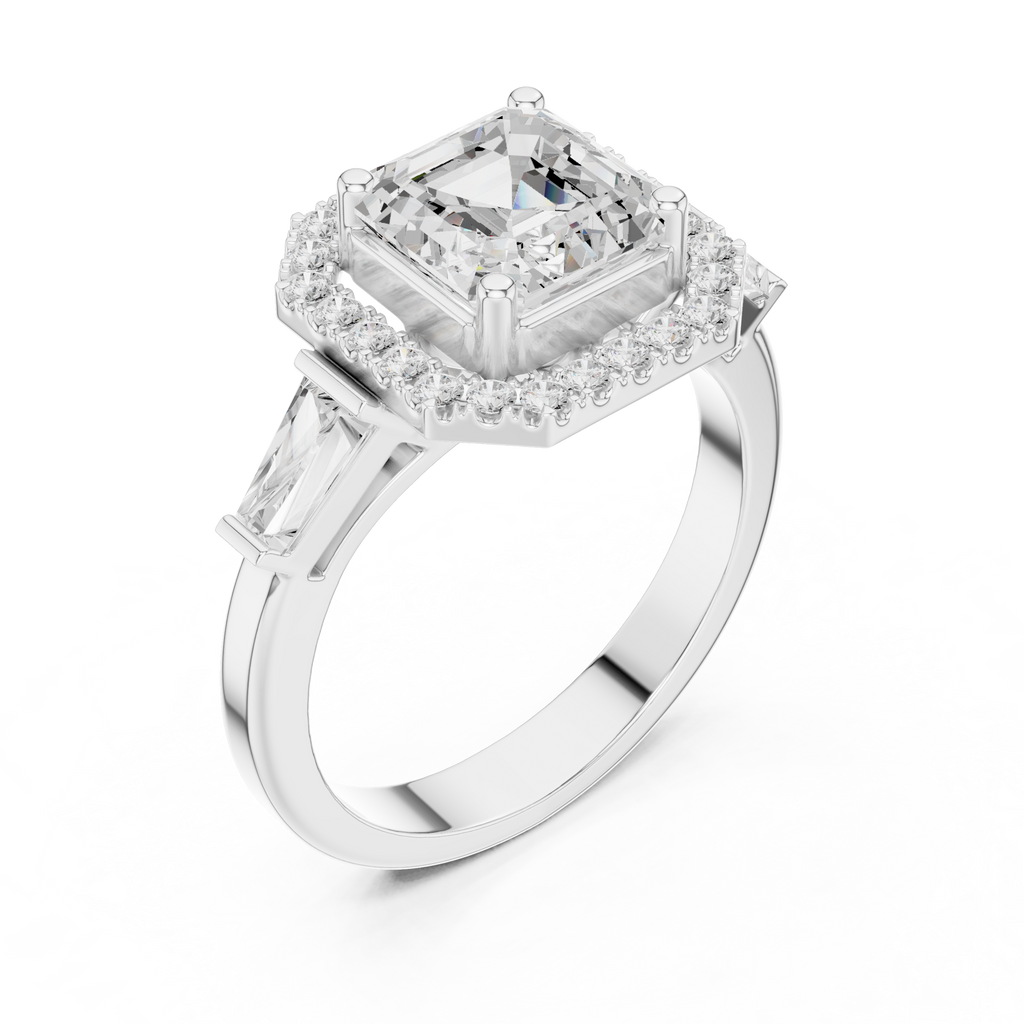 2.90 Carat Asscher Cut Lab-Grown Diamond Solitaire Ring in 14K / 18K Gold , VVS1 Clarity – SGL Certified
