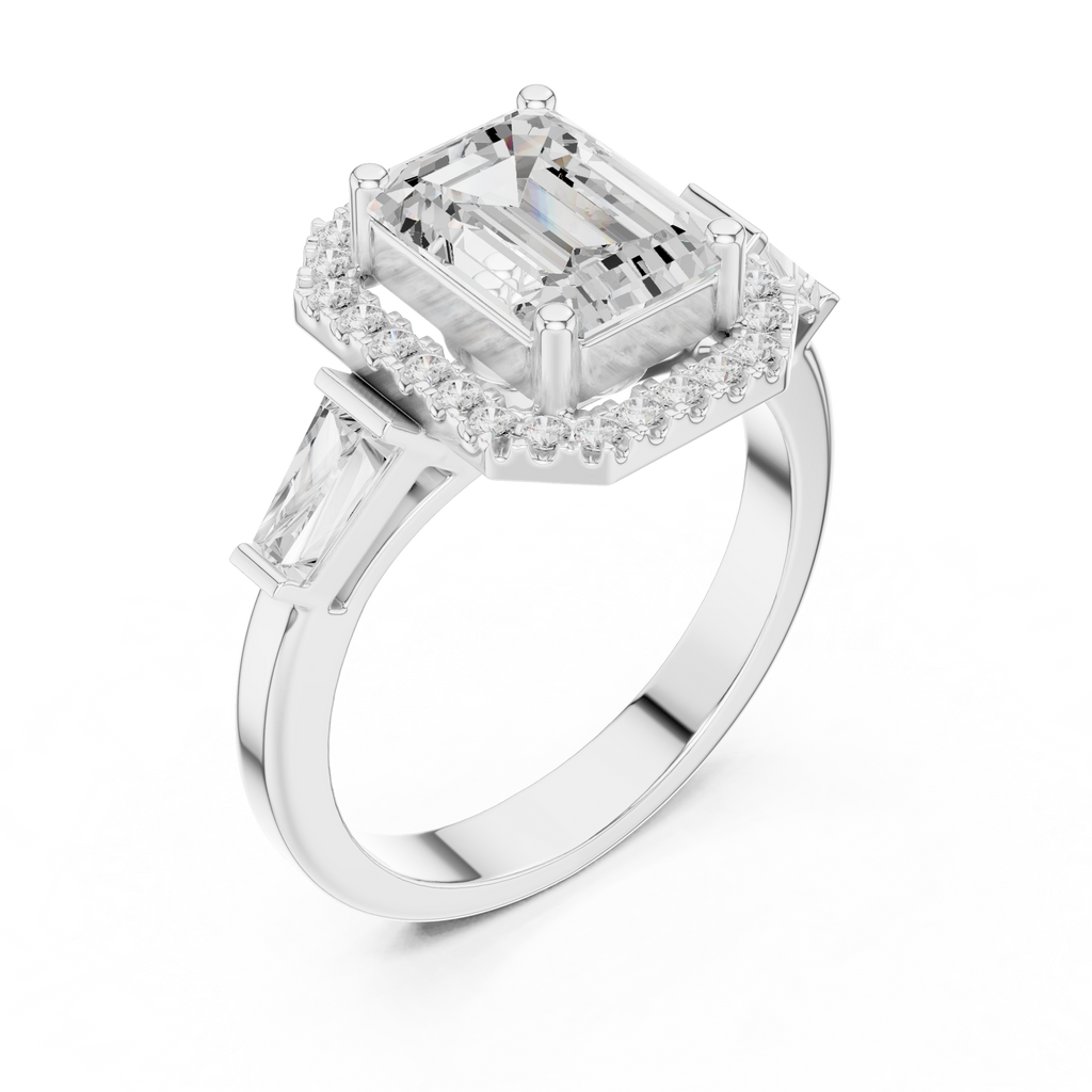2.90 Carat Emerald Cut Lab-Grown Diamond Solitaire Ring in 14K / 18K Gold , VVS1 Clarity – SGL Certified