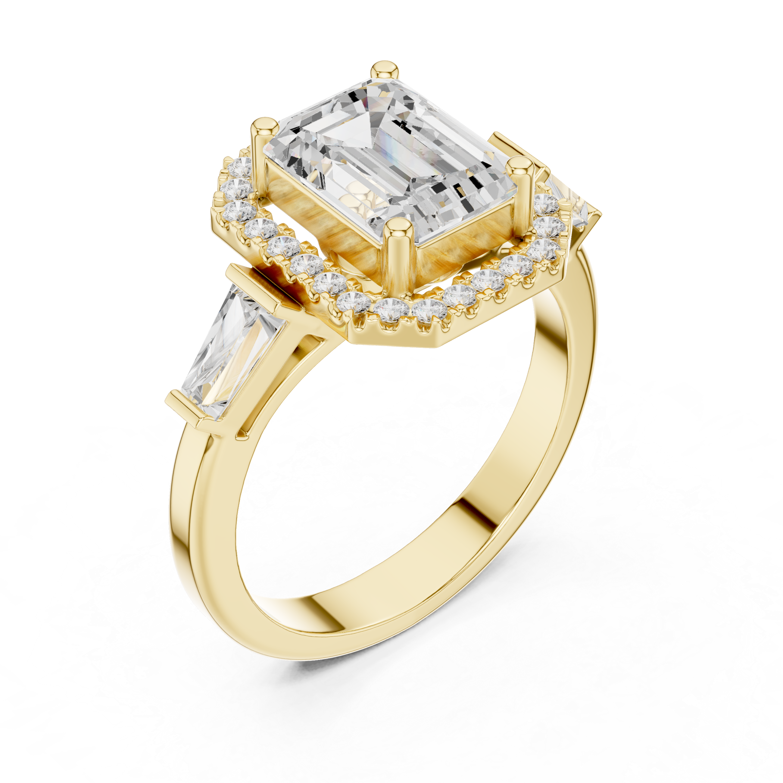 2.90 Carat Emerald Cut Lab-Grown Diamond Solitaire Ring in 14K / 18K Gold , VVS1 Clarity – SGL Certified