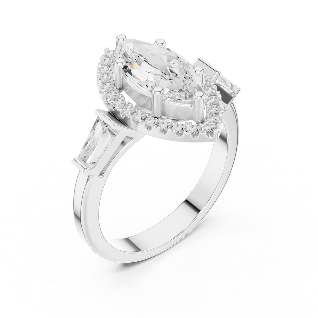 2.90 Carat Marquise Cut Lab-Grown Diamond Solitaire Ring in 14K / 18K Gold r, VVS1 Clarity – SGL Certified