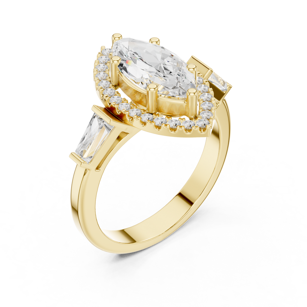 2.90 Carat Marquise Cut Lab-Grown Diamond Solitaire Ring in 14K / 18K Gold r, VVS1 Clarity – SGL Certified