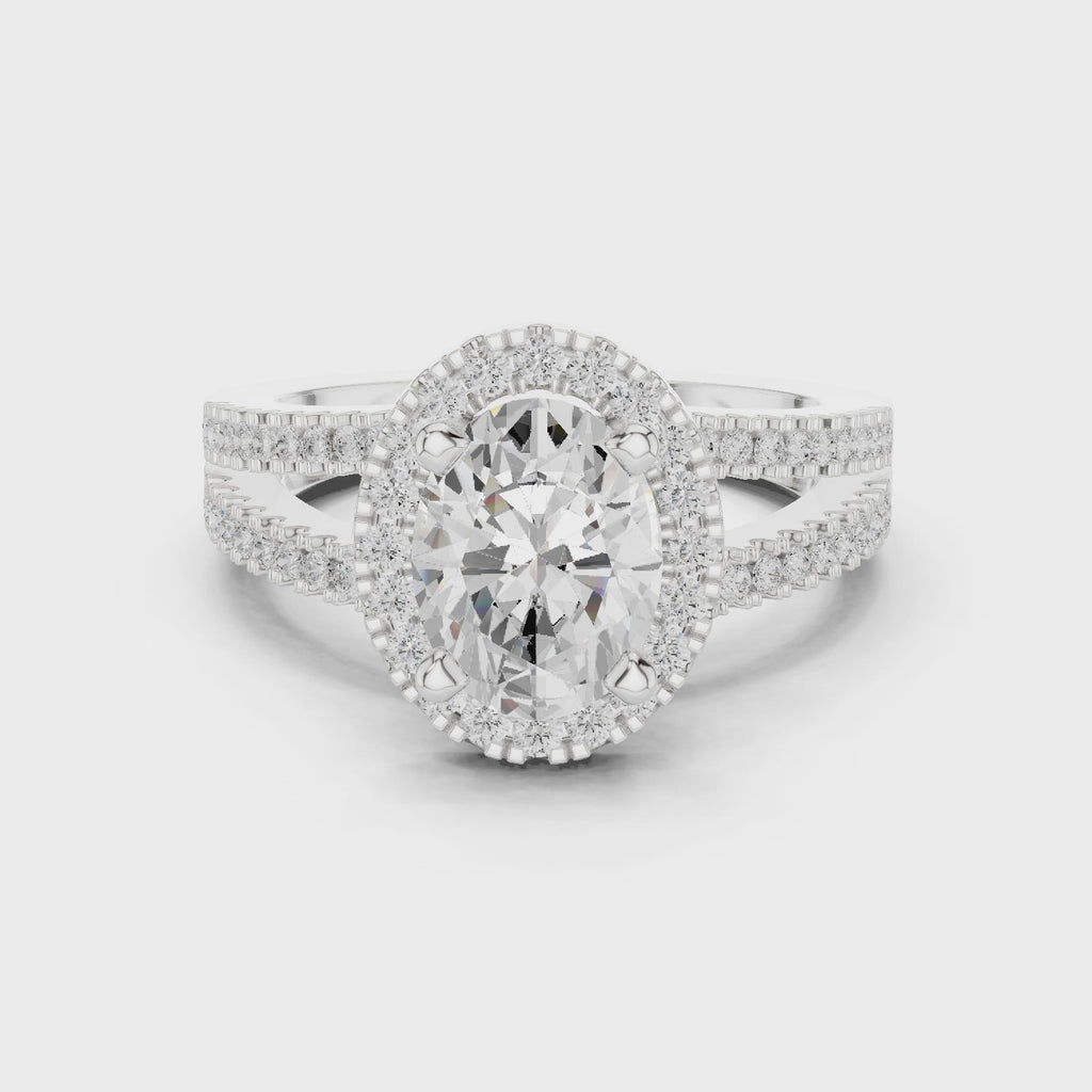 2.50 Carat Oval Cut Lab-Grown Diamond Engagement Ring