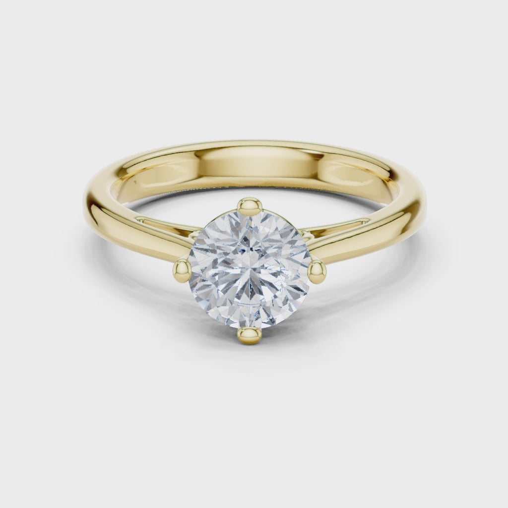 1 Carat Princess Cut Lab-Grown Diamond Engagement Ring in 14K / 18K Gold