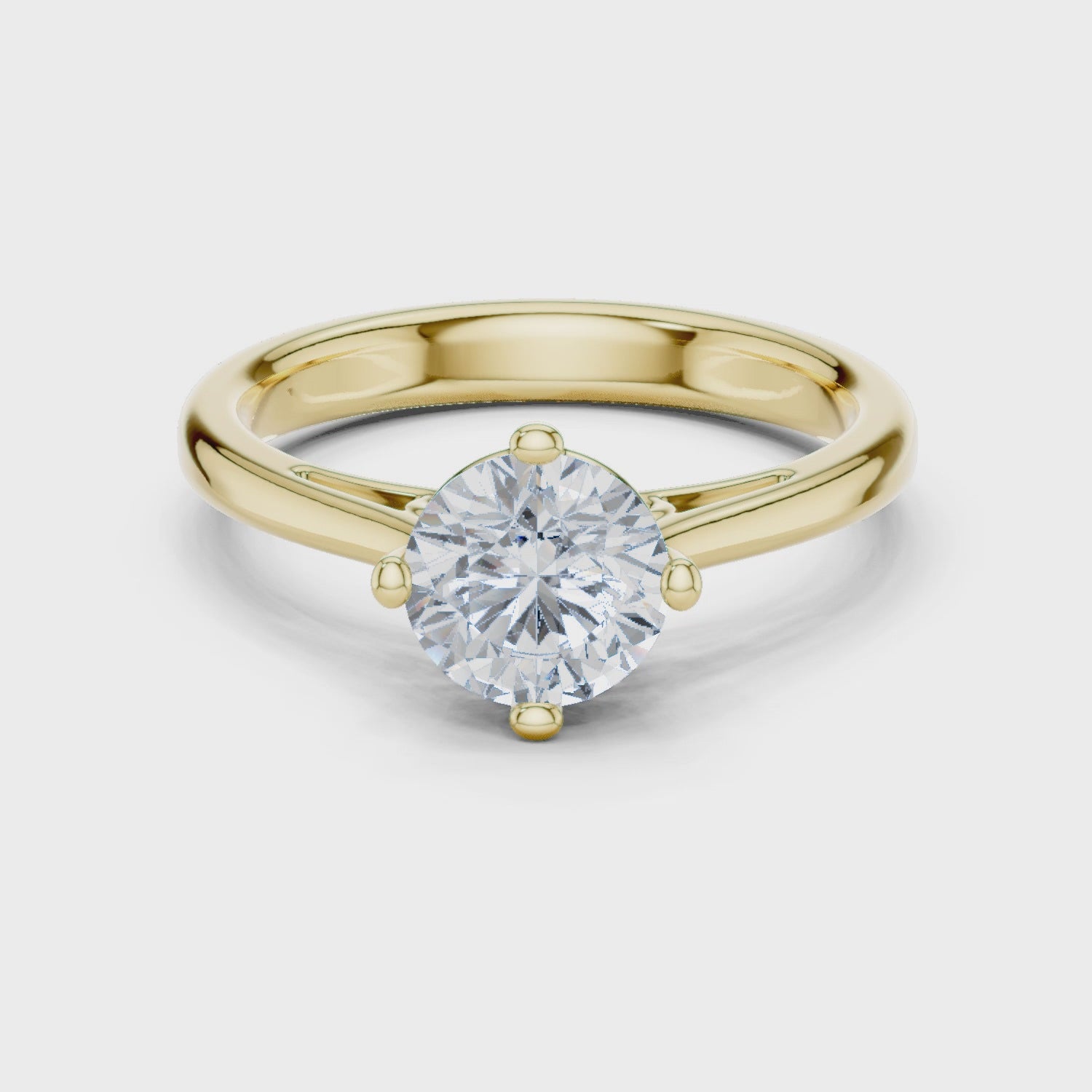 1 Carat Princess Cut Lab-Grown Diamond Engagement Ring in 14K / 18K Gold