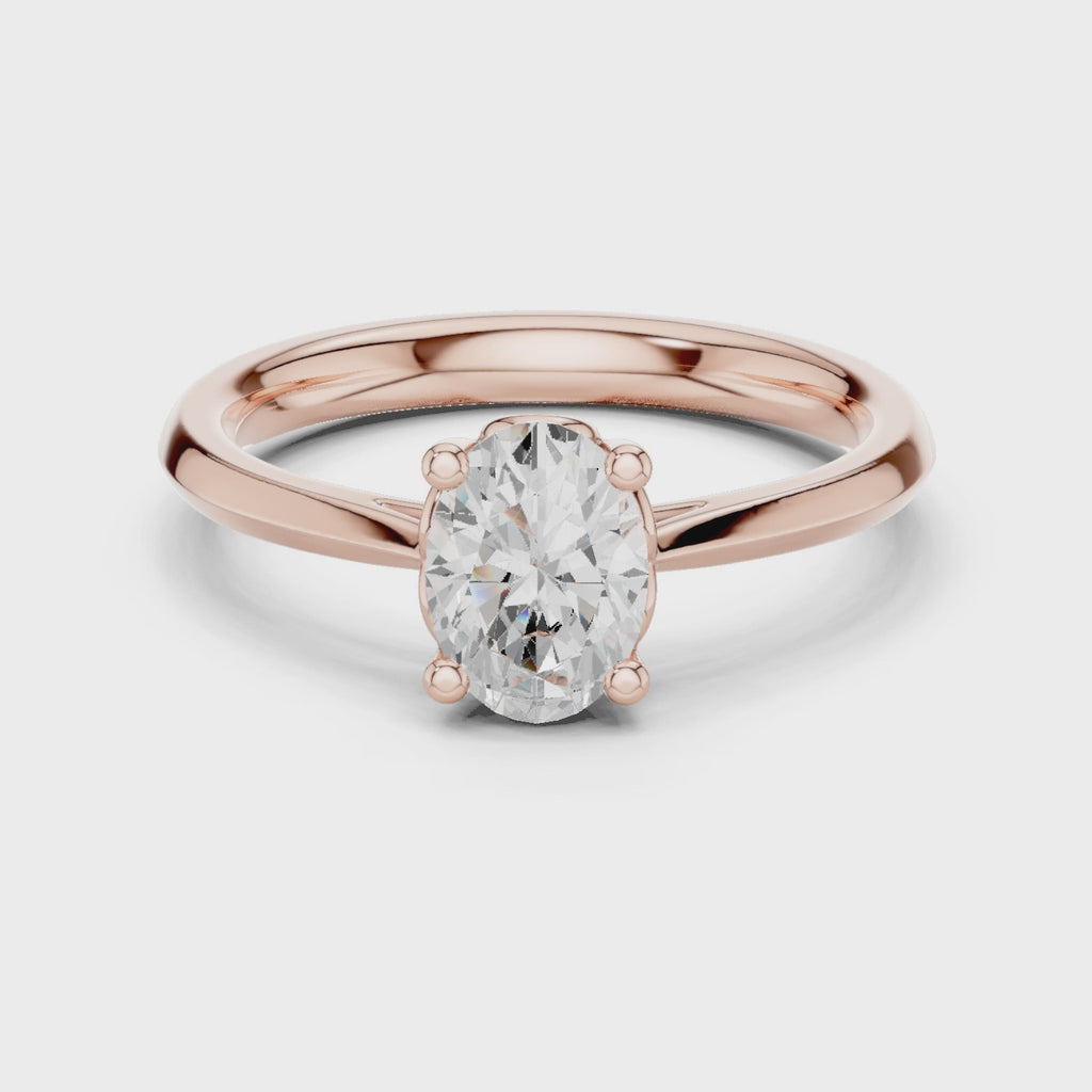 1 Carat Oval Cut Lab-Grown Diamond Engagement Ring in 14K White Gold ,VVS1 Clarity – SGL Certified