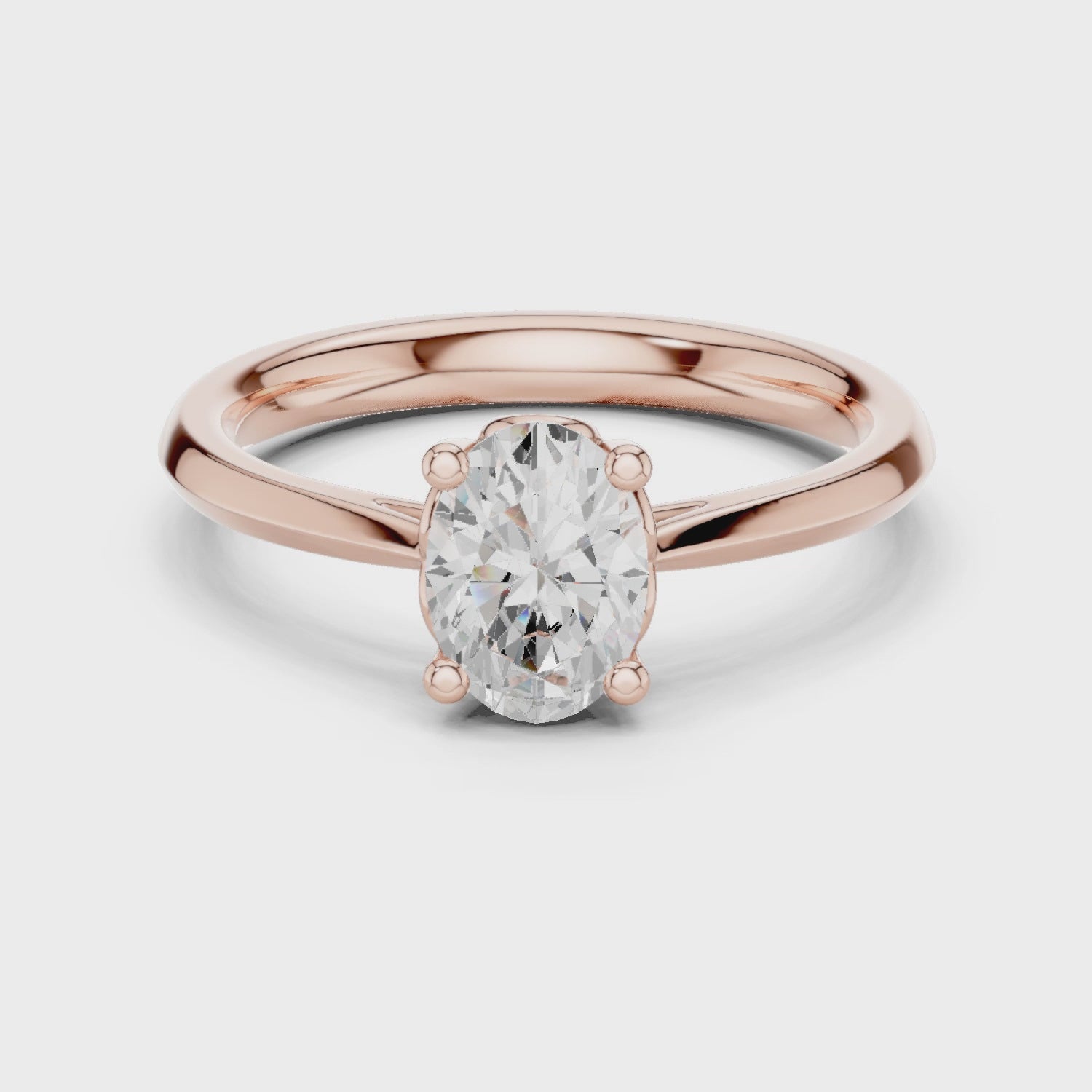 1 Carat Oval Cut Lab-Grown Diamond Engagement Ring in 14K White Gold ,VVS1 Clarity – SGL Certified