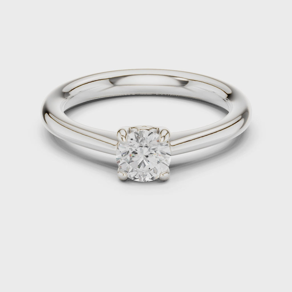 0.50 Carat Round Cut Lab-Grown Diamond Solitaire Ring in 14K / 18K Gold , VVS1 Clarity – SGL Certified