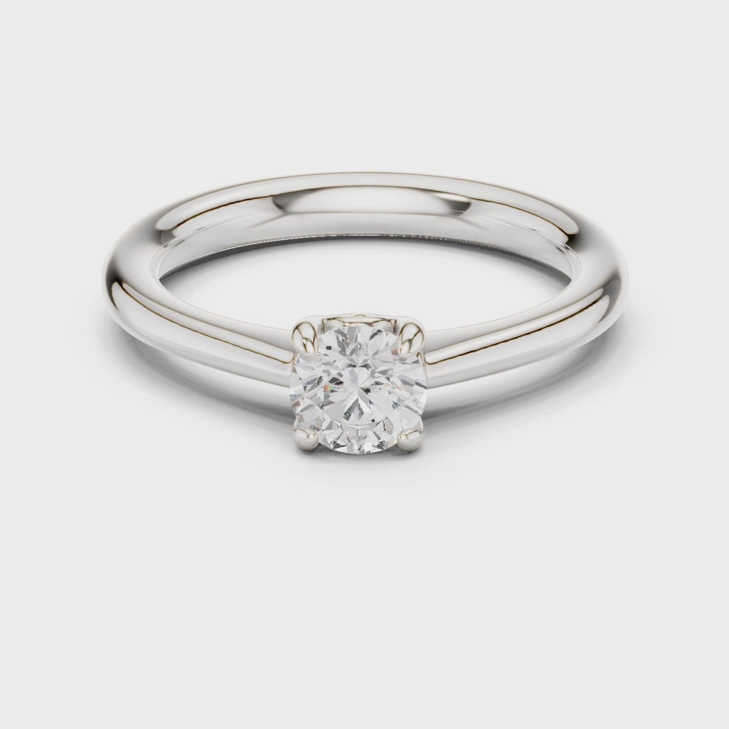 0.50 Carat Round Cut Lab-Grown Diamond Solitaire Ring in 14K / 18K Gold , VVS1 Clarity – SGL Certified
