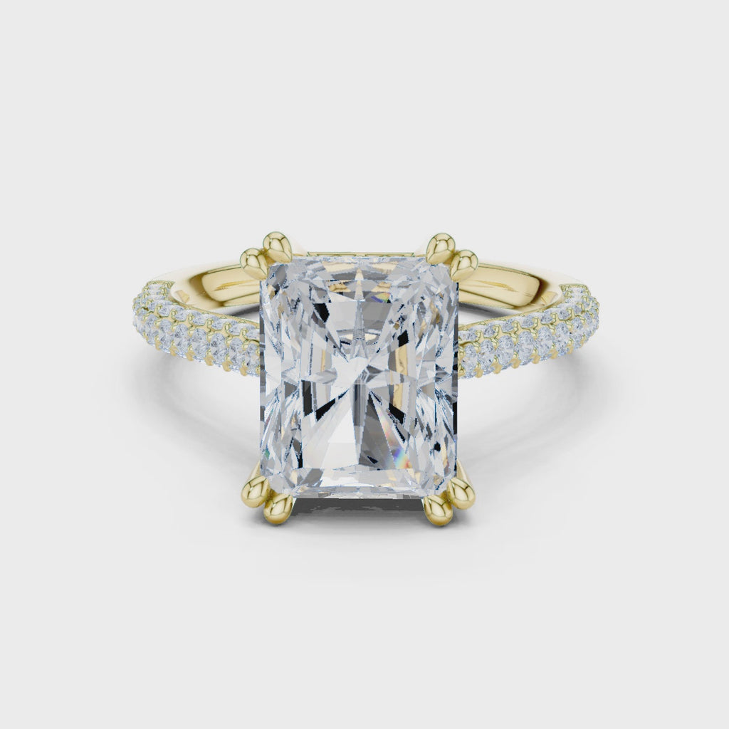 4.50 Carat Radiant Cut Lab-Grown Diamond Solitaire Ring in 14K / 18K Gold , VVS1 Clarity – SGL Certified