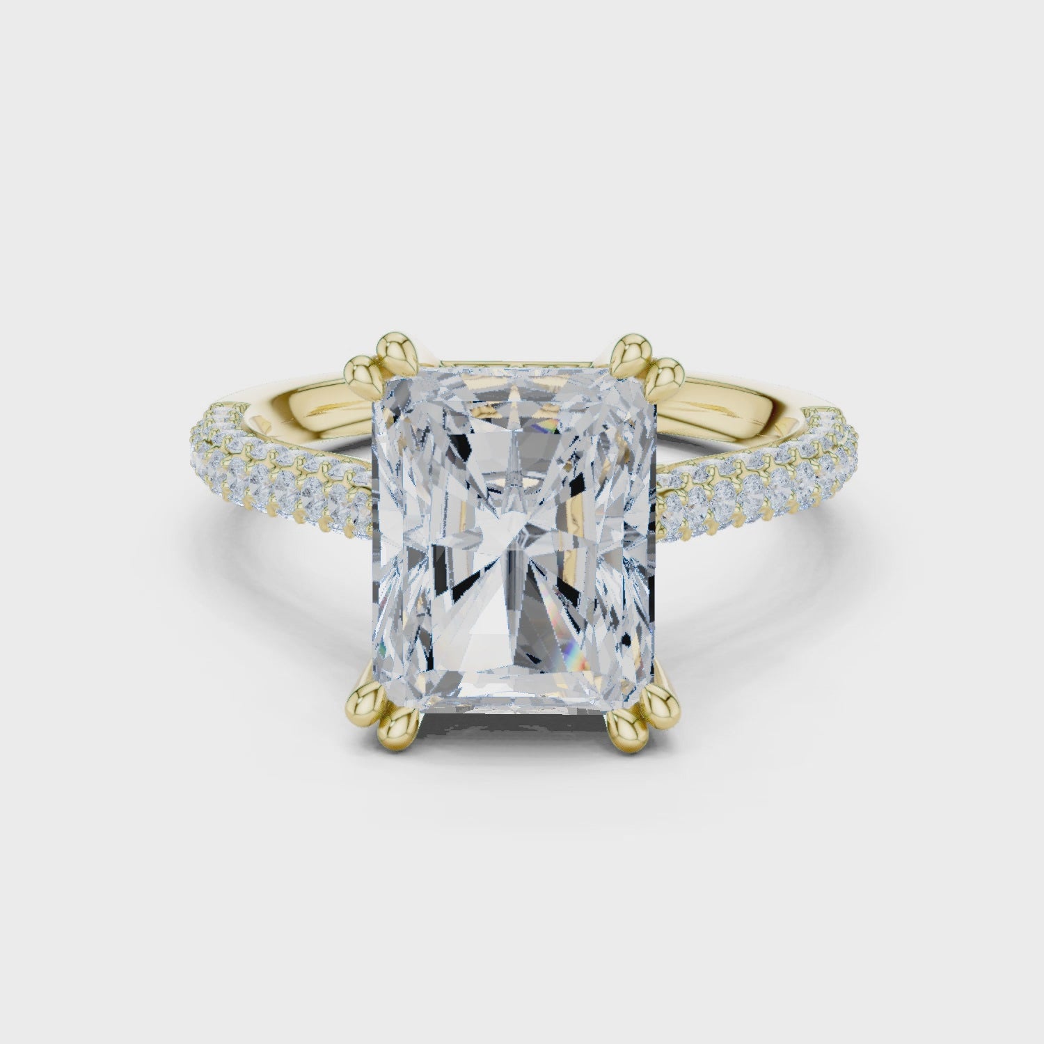 4.50 Carat Radiant Cut Lab-Grown Diamond Solitaire Ring in 14K / 18K Gold , VVS1 Clarity – SGL Certified