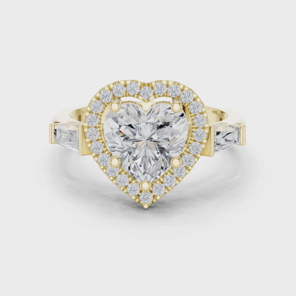 2.90 Carat Heart Cut Lab-Grown Diamond Solitaire Ring in 14K / 18K Gold , VVS1 Clarity – SGL Certified
