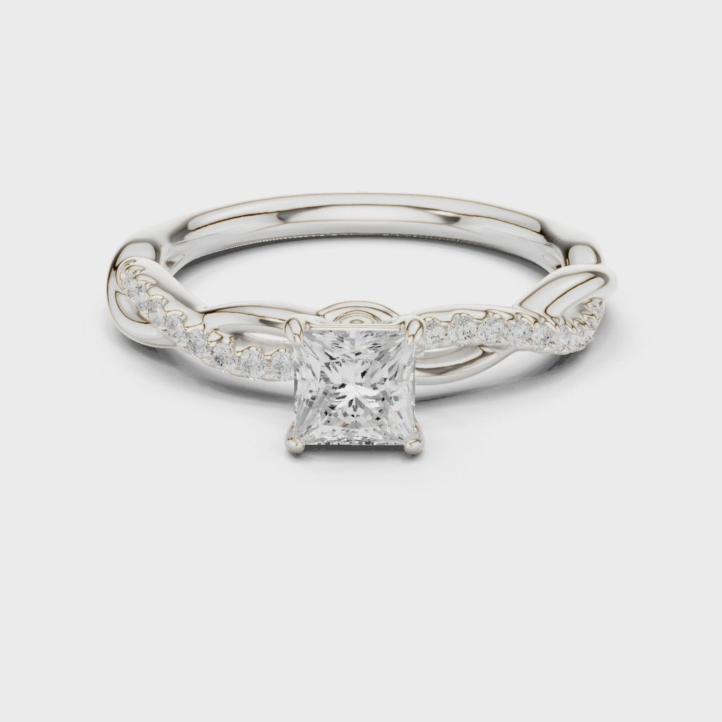 0.75 Carat Princess Cut Lab-Grown Diamond Engagement Ring