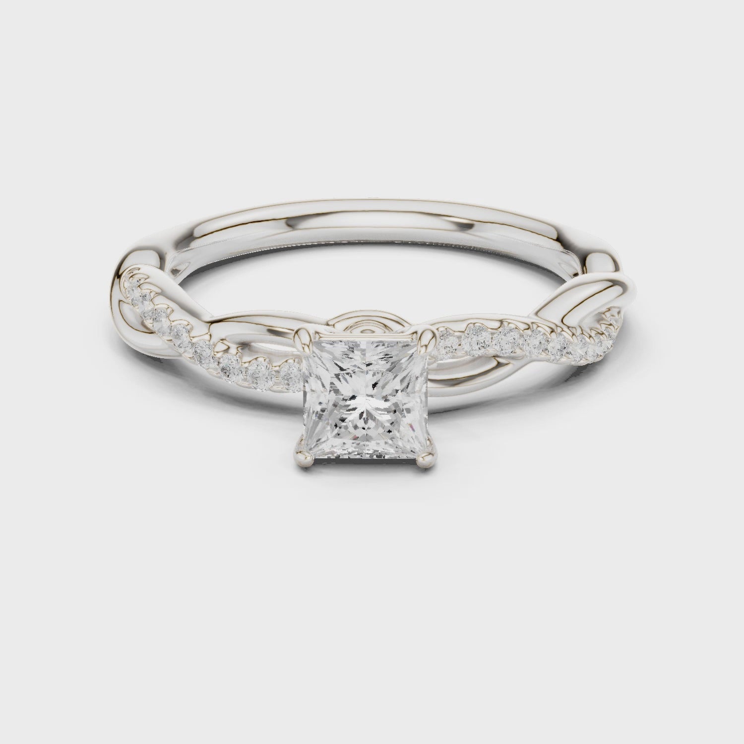 0.75 Carat Princess Cut Lab-Grown Diamond Engagement Ring