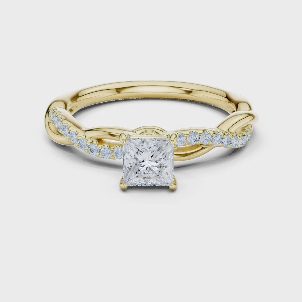 0.75 Carat Princess Cut Lab-Grown Diamond Engagement Ring