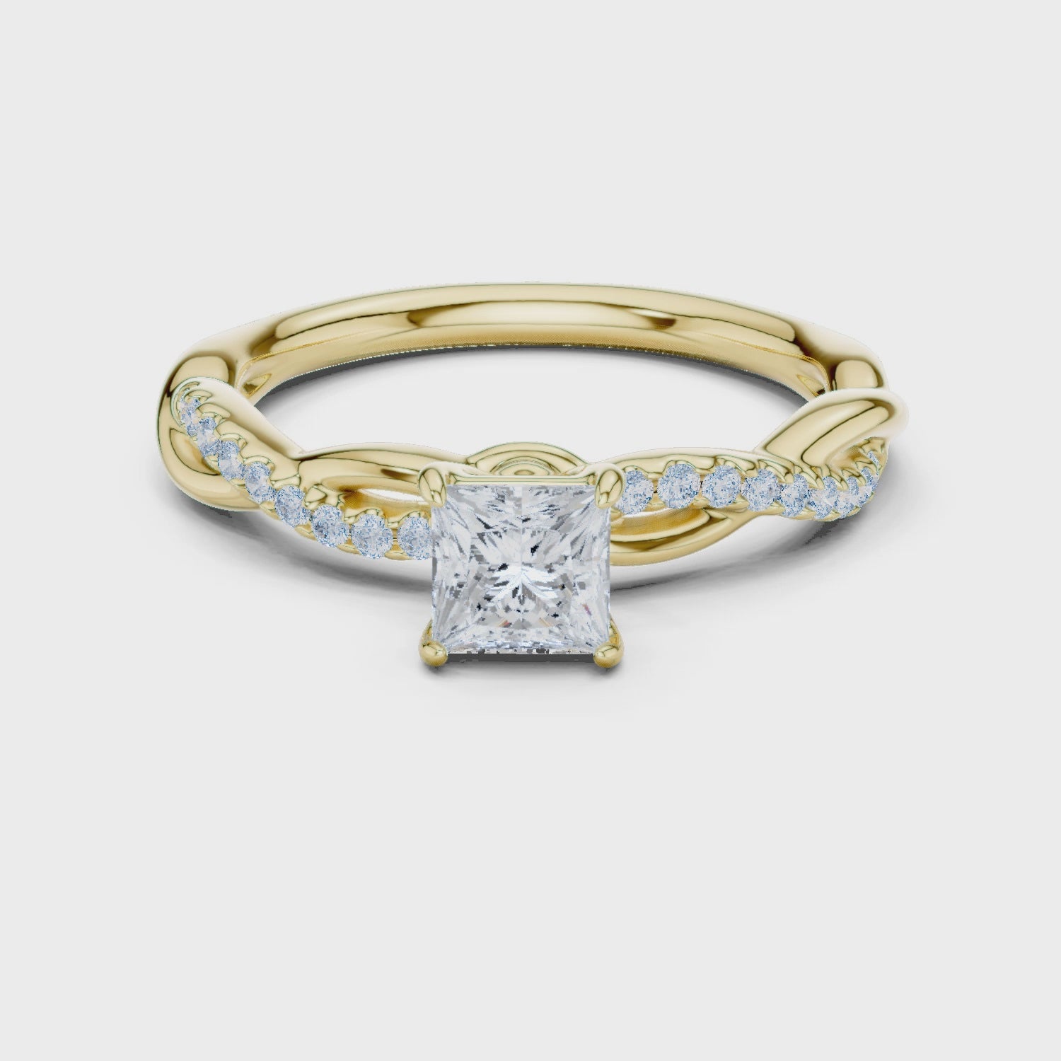 0.75 Carat Princess Cut Lab-Grown Diamond Engagement Ring
