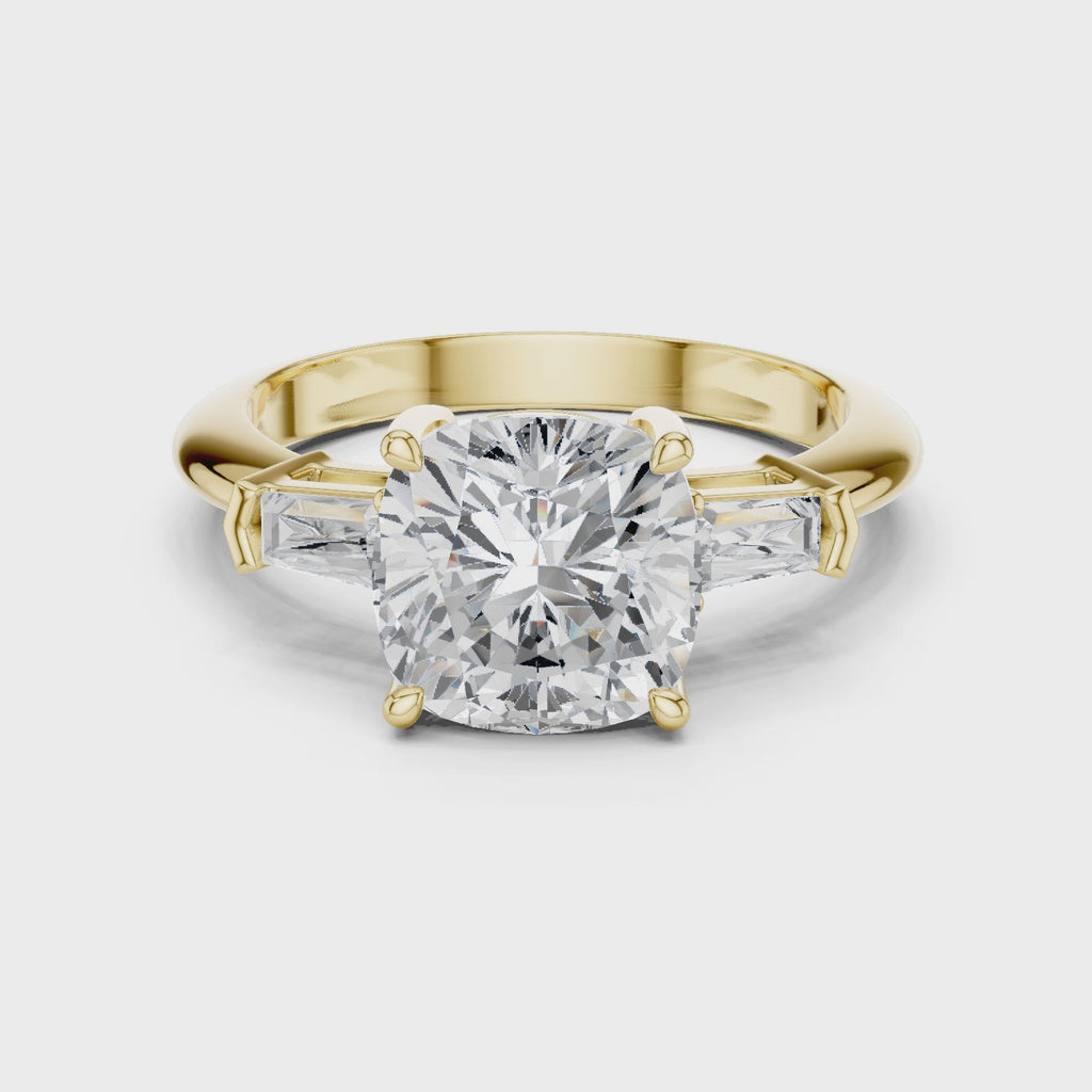 3.35 Carat Cushion Cut Lab-Grown Diamond Solitaire Ring in 14K / 18K Gold , VVS1 Clarity – SGL Certified
