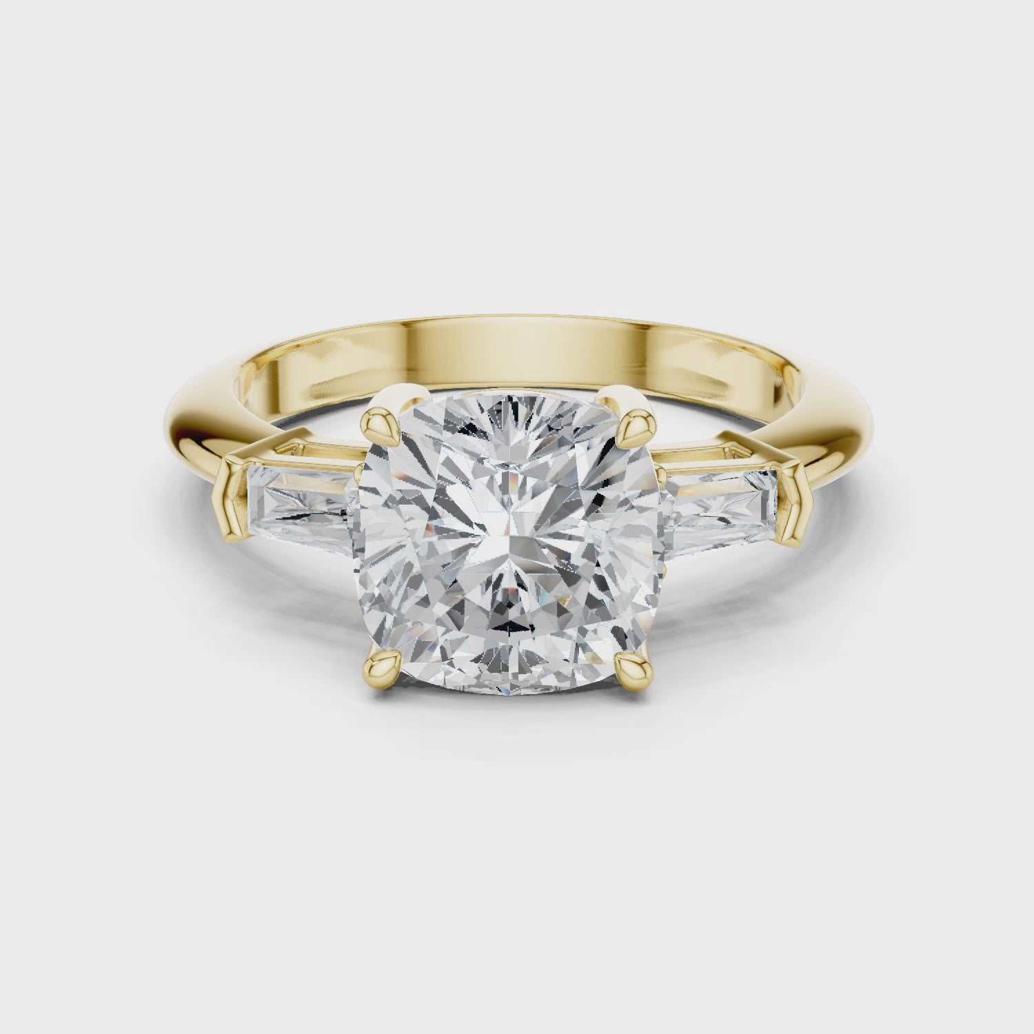 3.35 Carat Cushion Cut Lab-Grown Diamond Solitaire Ring in 14K / 18K Gold , VVS1 Clarity – SGL Certified