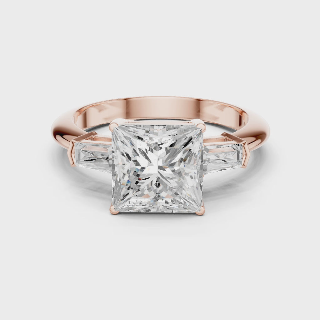 3.35 Carat Princess Cut Lab-Grown Diamond Solitaire Ring in 14K / 18K Gold , VVS1 Clarity – SGL Certified