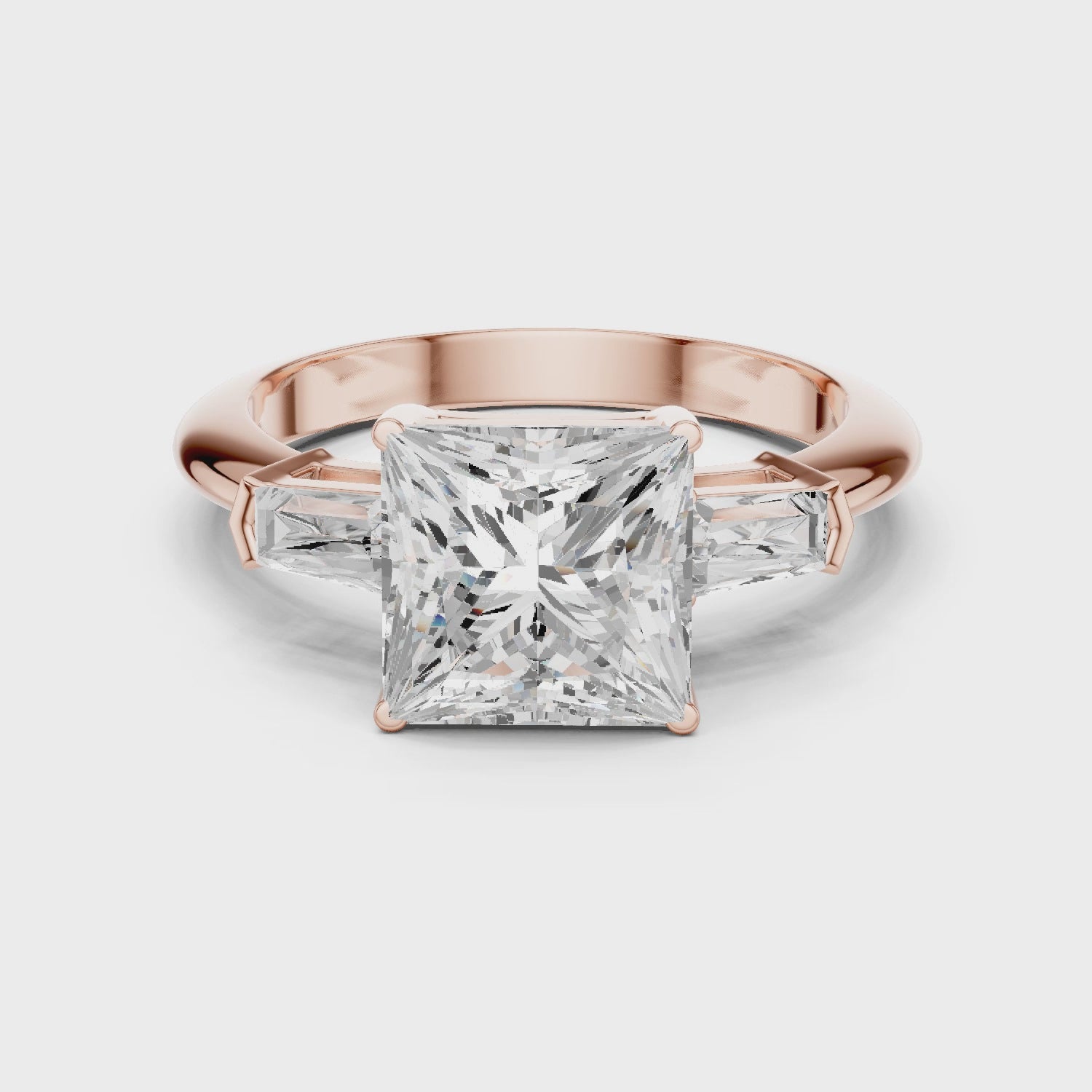 3.35 Carat Princess Cut Lab-Grown Diamond Solitaire Ring in 14K / 18K Gold , VVS1 Clarity – SGL Certified