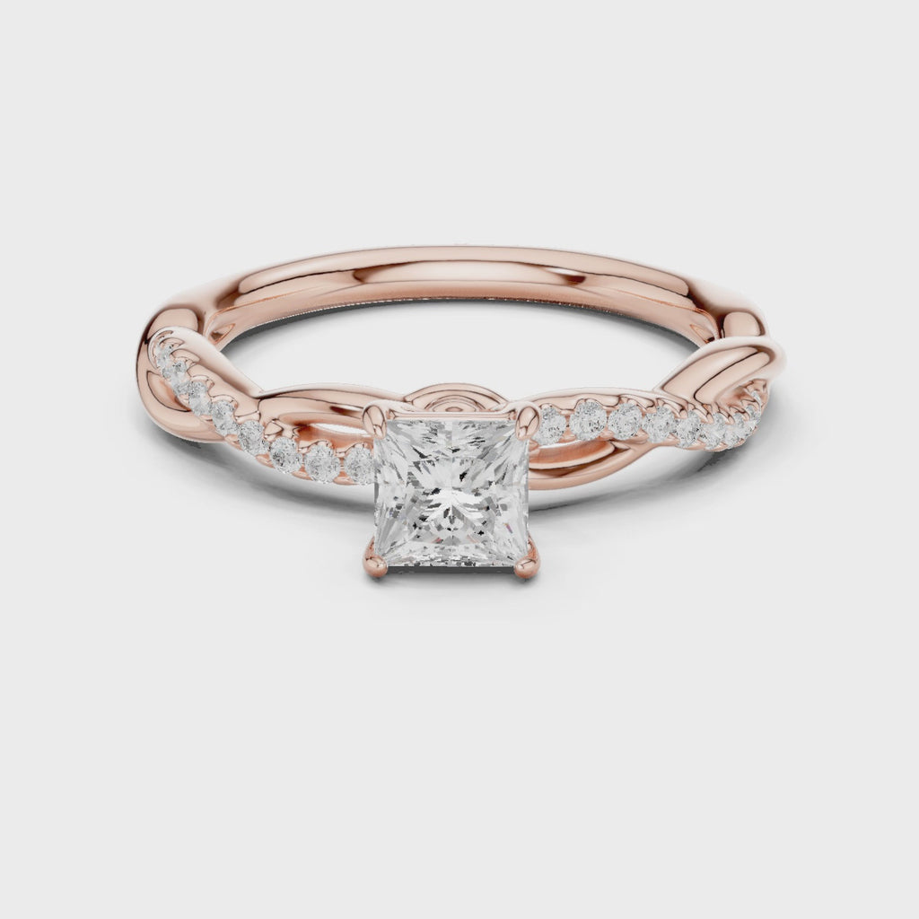 0.75 Carat Princess Cut Lab-Grown Diamond Engagement Ring