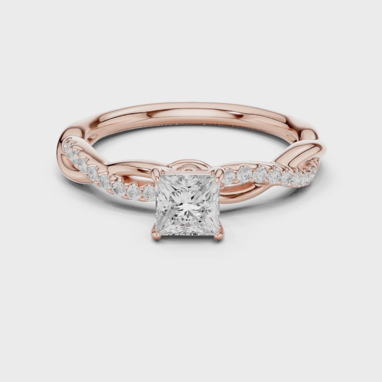 0.75 Carat Princess Cut Lab-Grown Diamond Engagement Ring