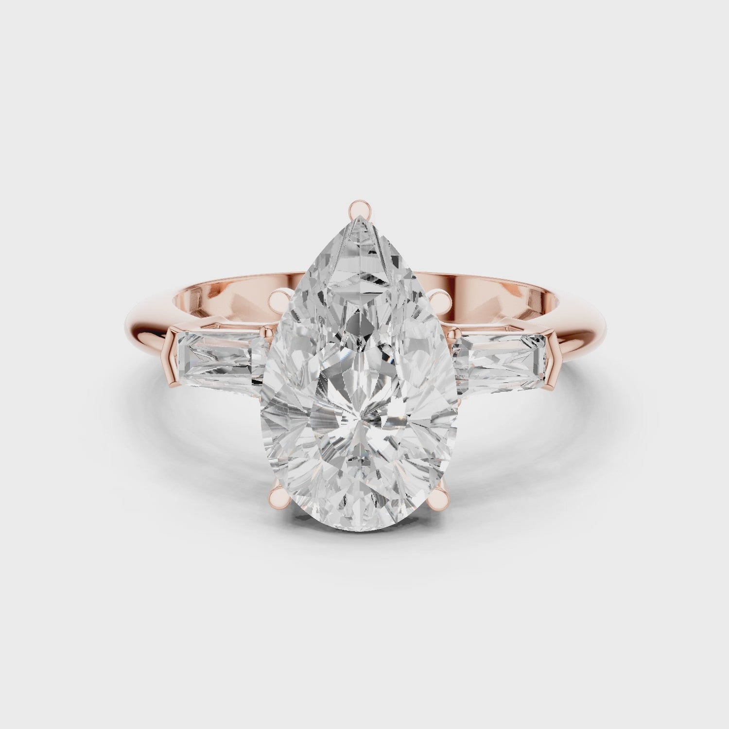 3.35 Carat Pear Cut Lab-Grown Diamond Solitaire Ring in 14K / 18K Gold , VVS1 Clarity – SGL Certified