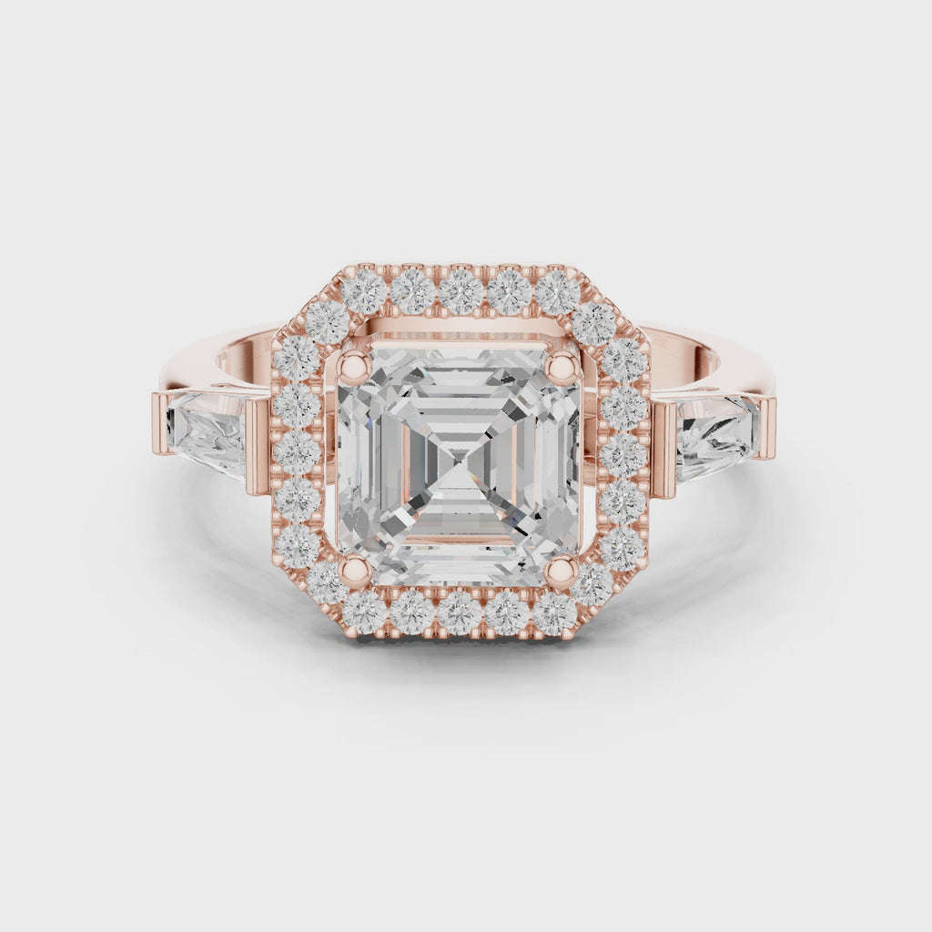 2.90 Carat Asscher Cut Lab-Grown Diamond Solitaire Ring in 14K / 18K Gold , VVS1 Clarity – SGL Certified